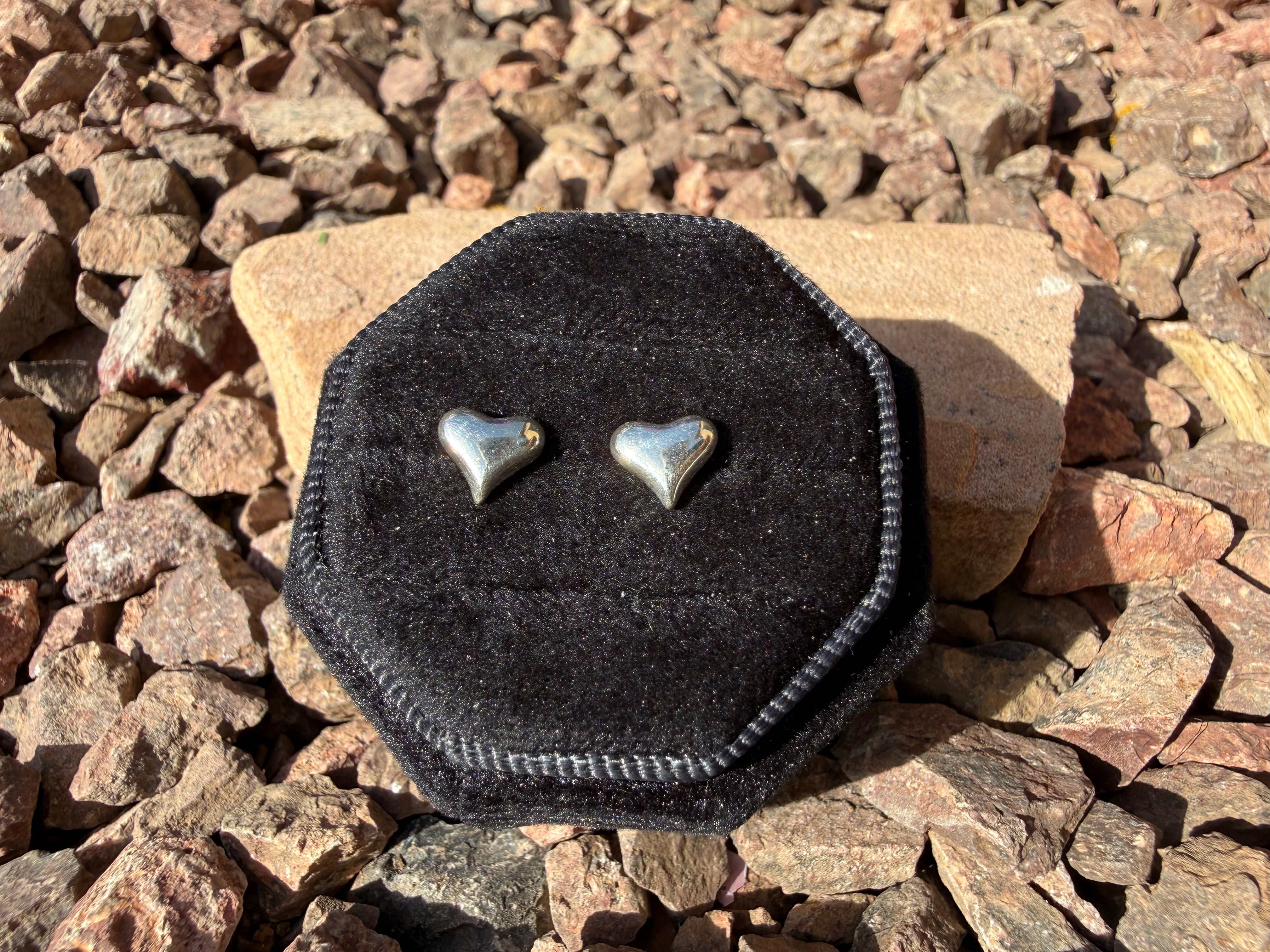 Tiny Heart Sterling Silver Stud Earrings