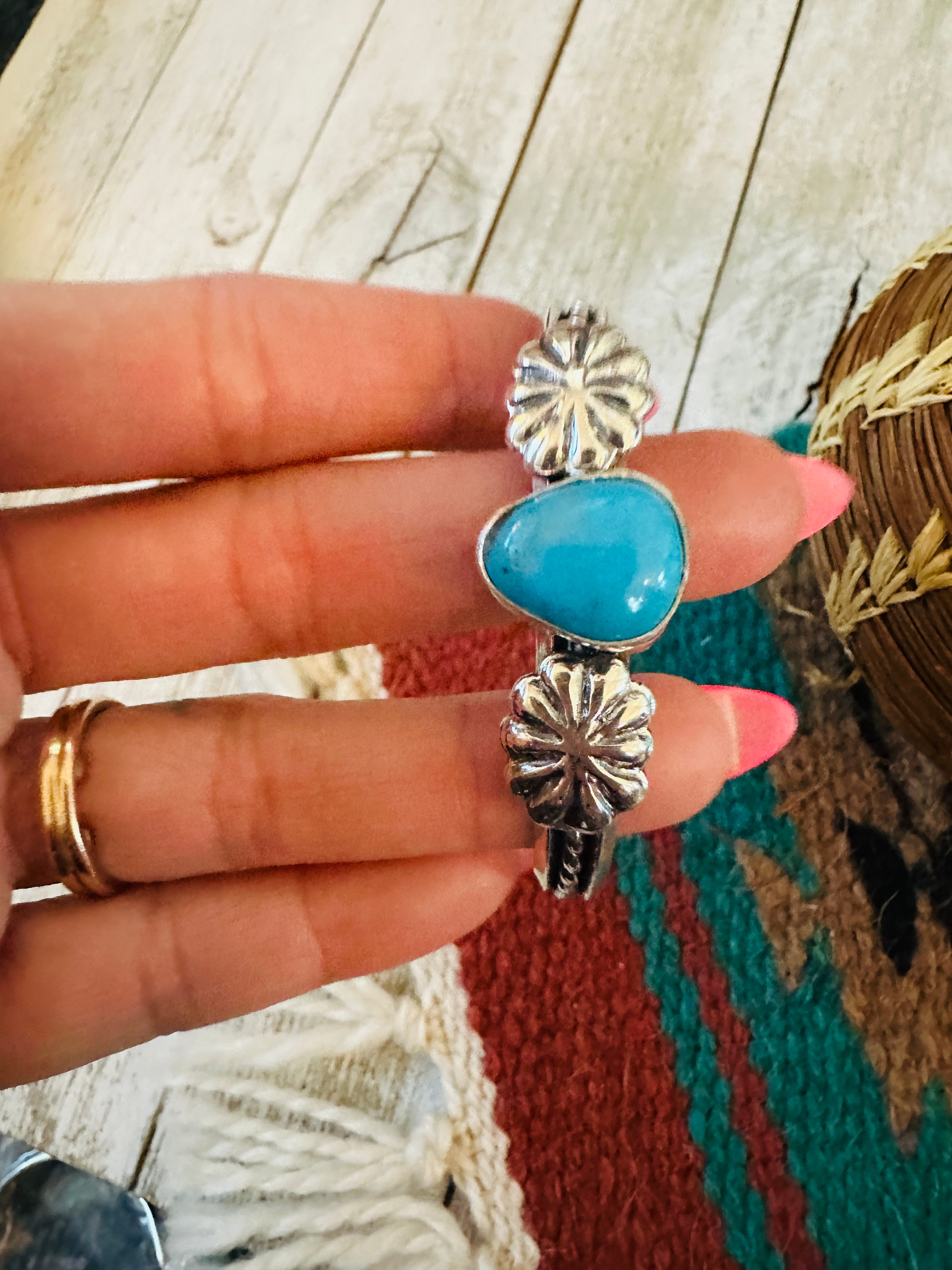 Handcrafted Sterling Silver & Turquoise Cuff Bracelet