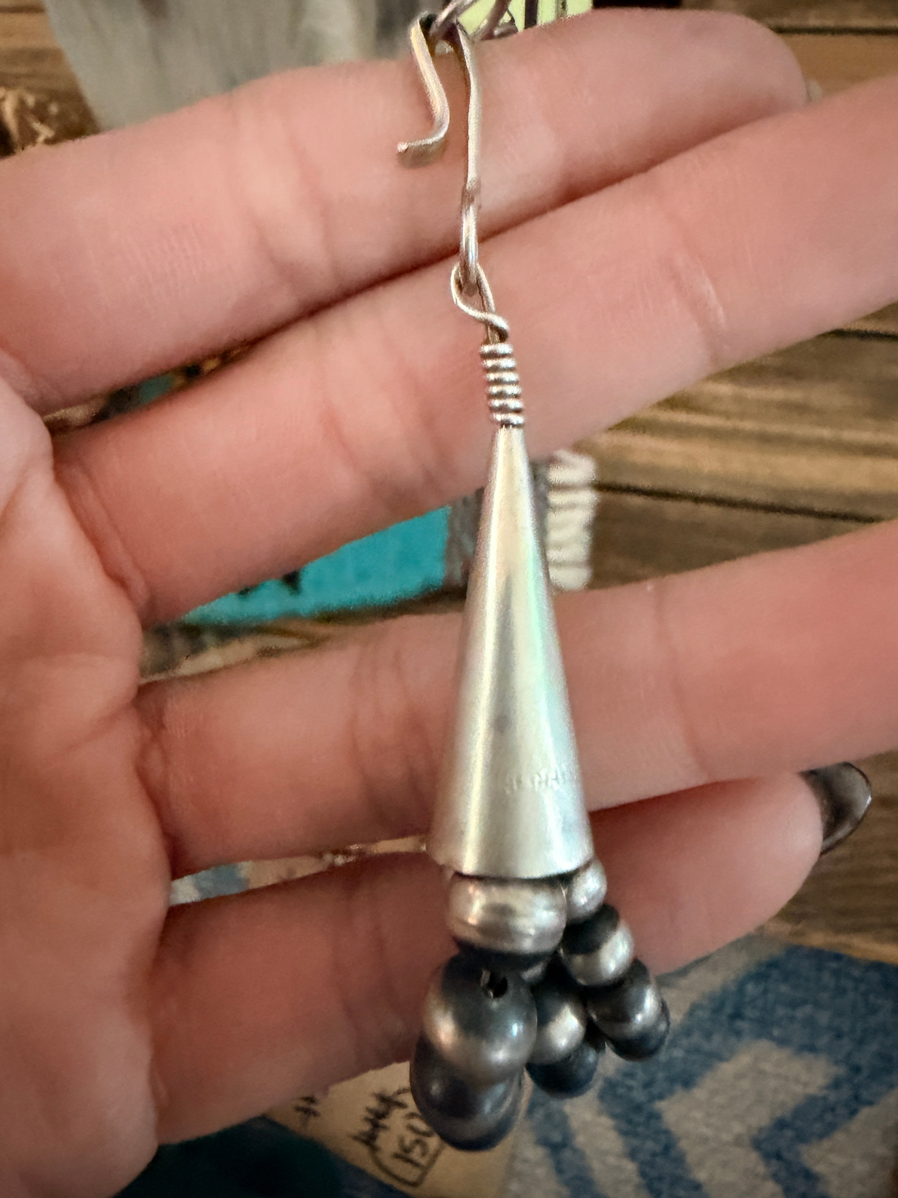 Old Pawn Handcrafted Sterling Silver Pearl Triple-Strand Beaded Necklace