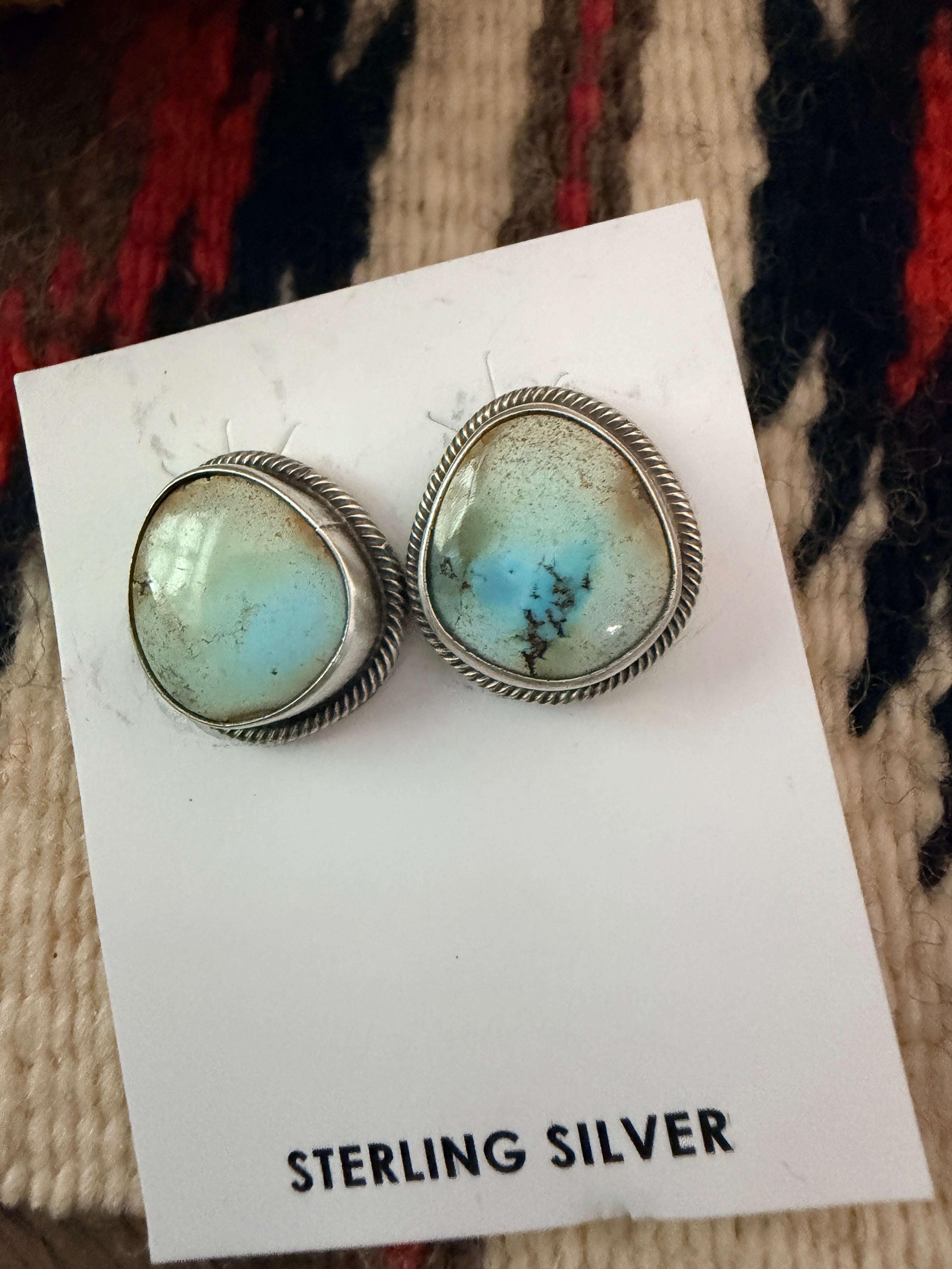 Handcrafted Palomino Turquoise & Sterling Silver Stud Earrings