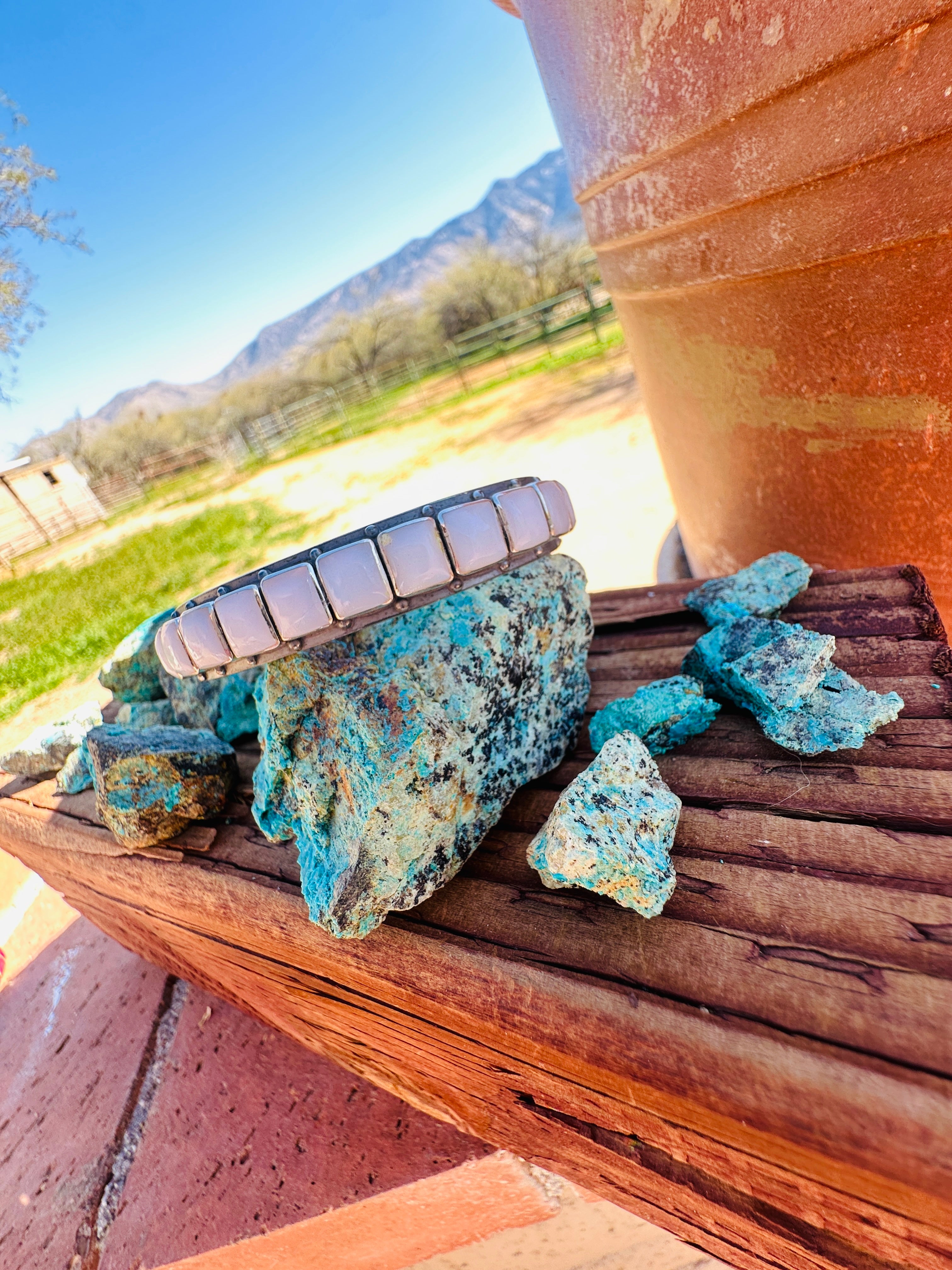 Handcrafted Sterling Silver and Mother of Pearl Cuff Bracelet by Federico Jimenez