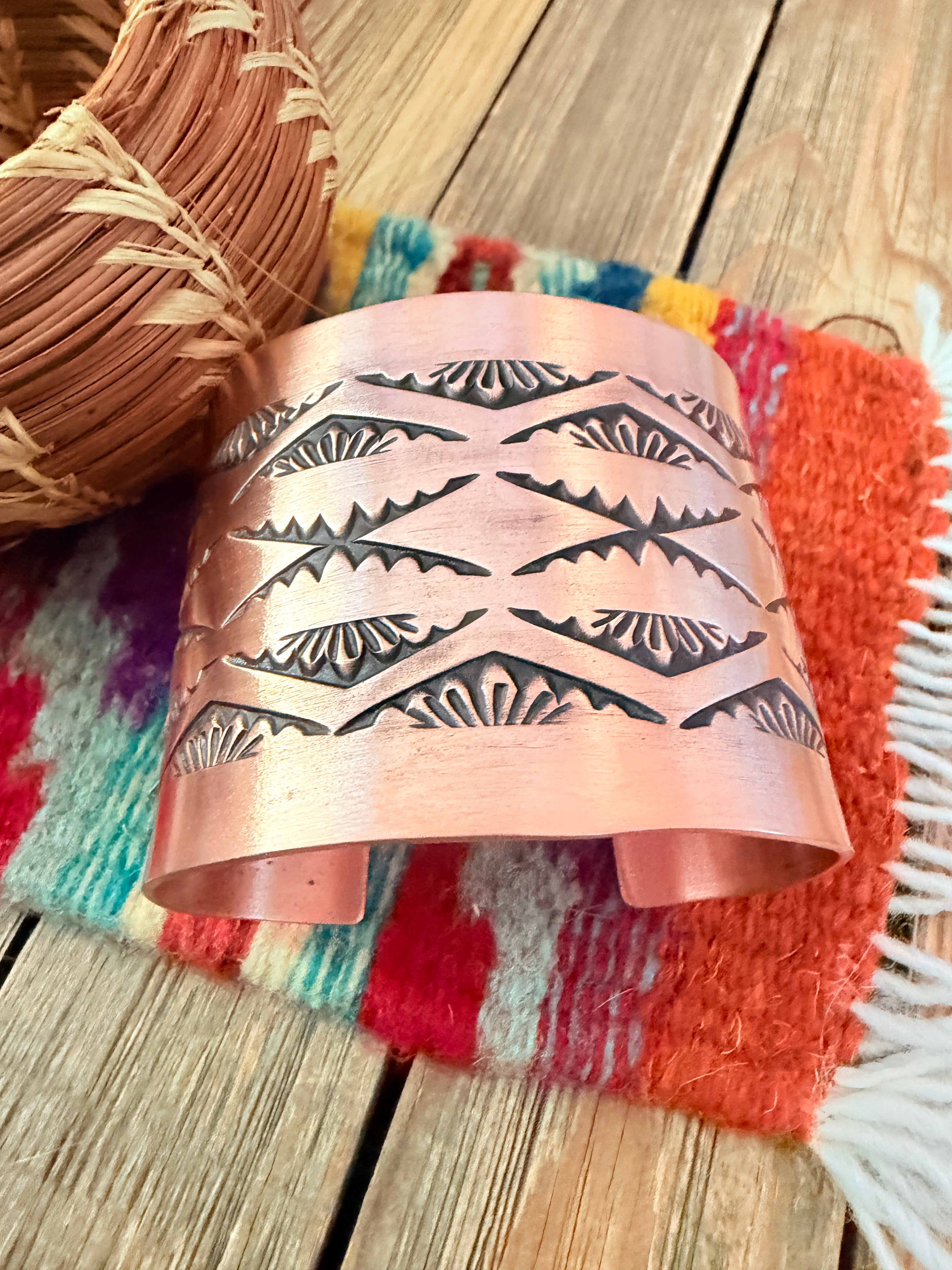 Handcrafted Copper Cuff Bracelet by Elvira Bill