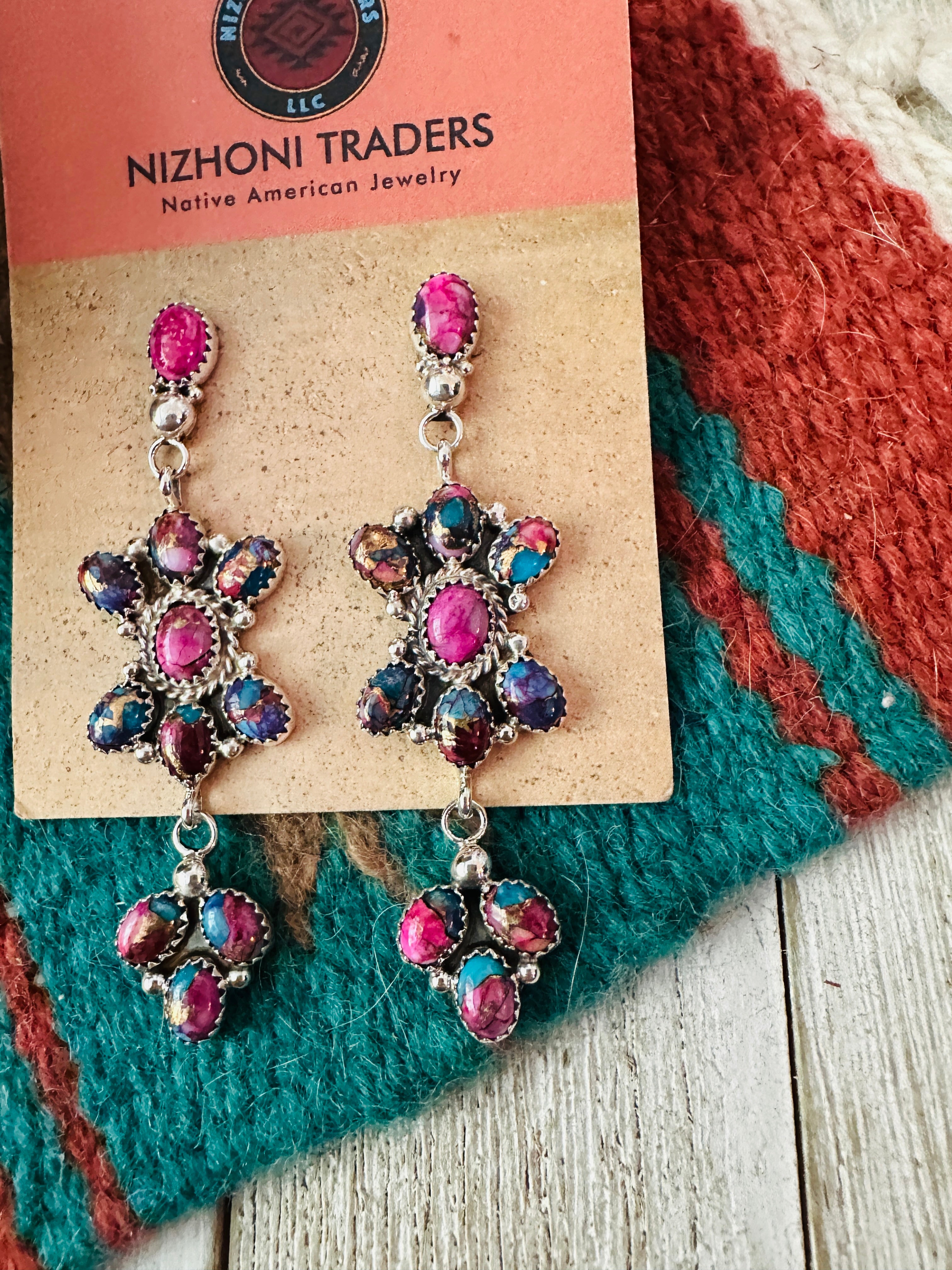 Handcrafted Pink Dream Mojave & Sterling Silver Dangle Earrings
