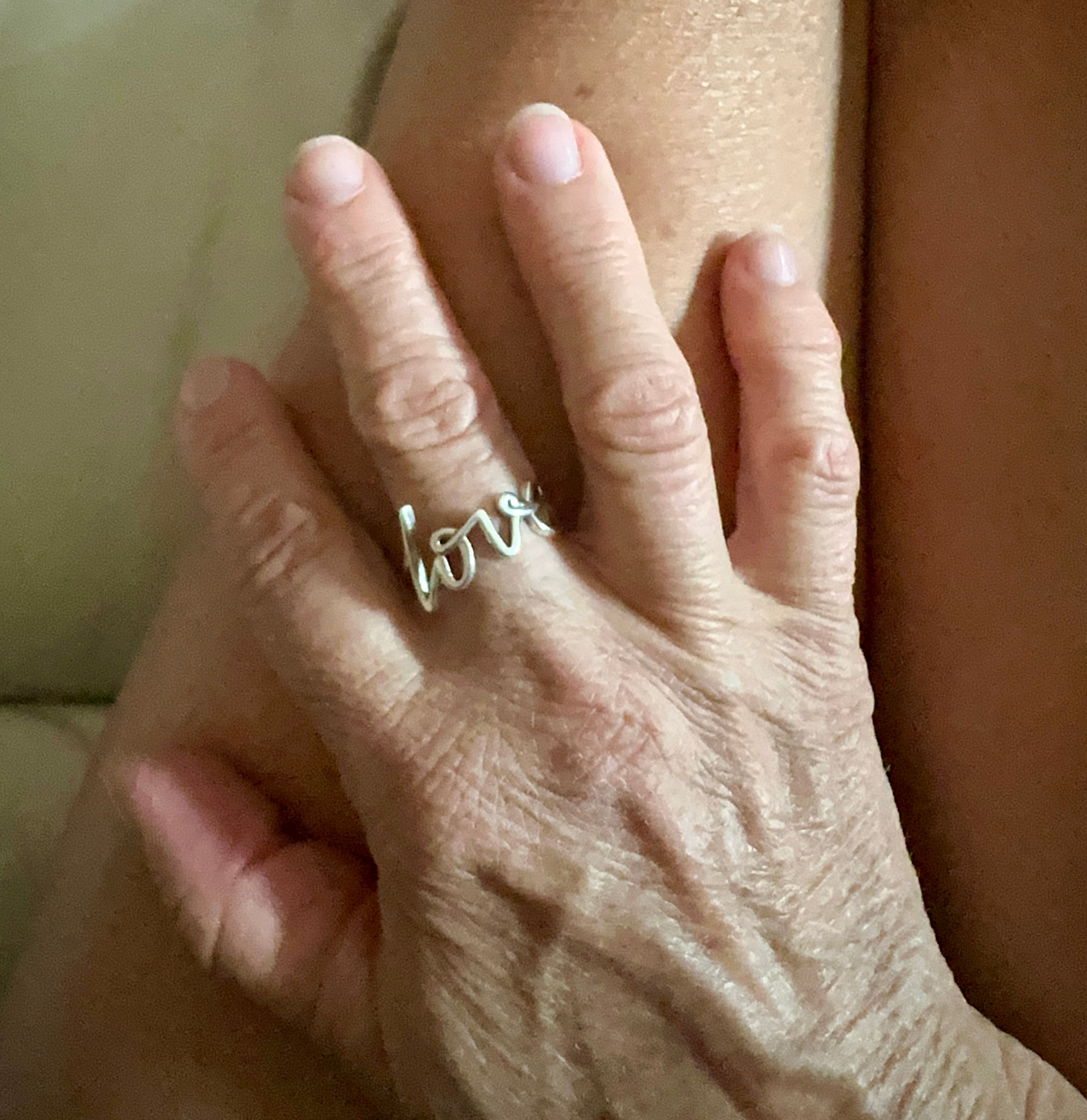 Cursive Love Sterling Silver Ring