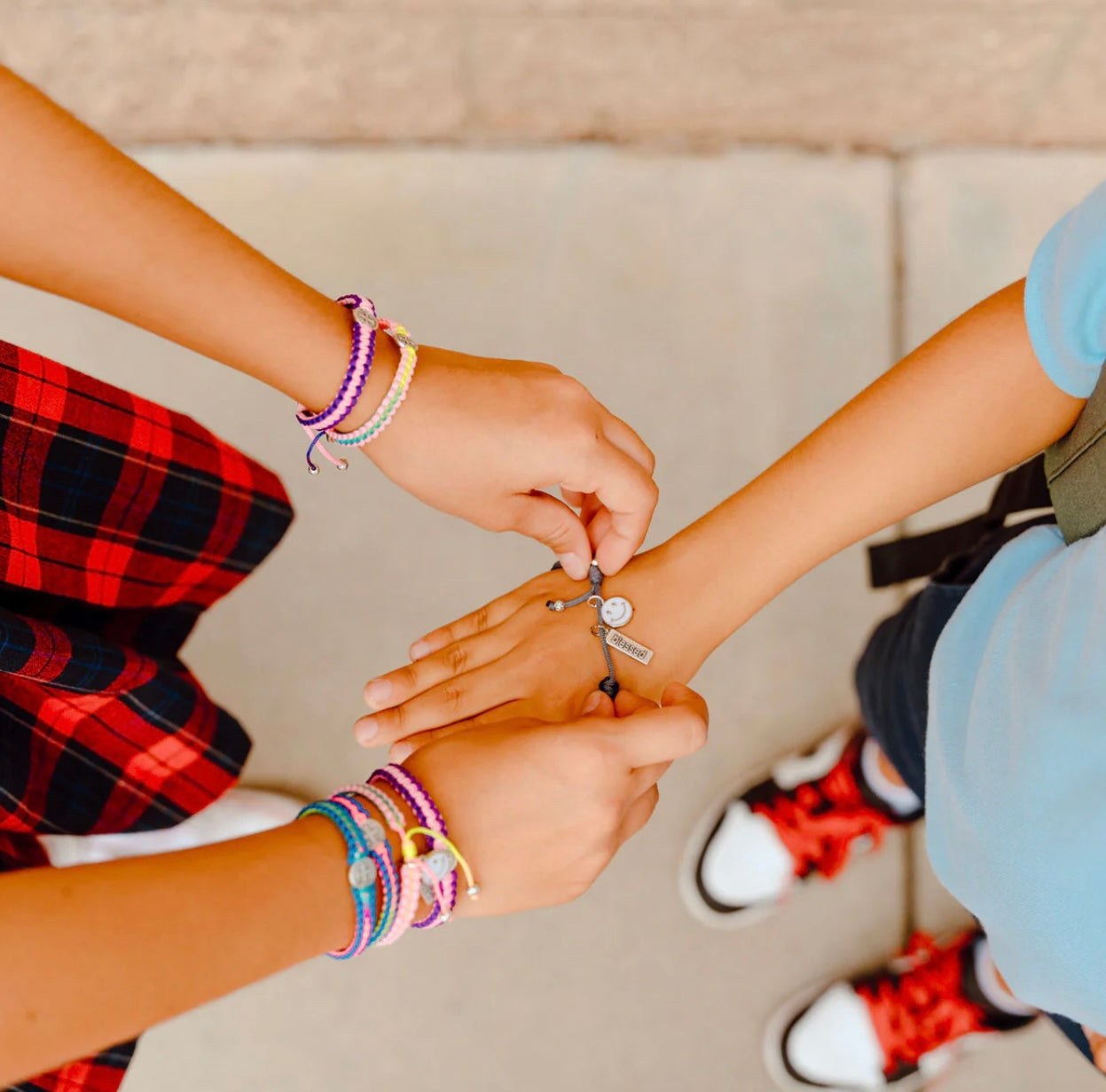 Pray. Hope. Don't Worry. Bracelet for Kids (Rainbow Multicolor)