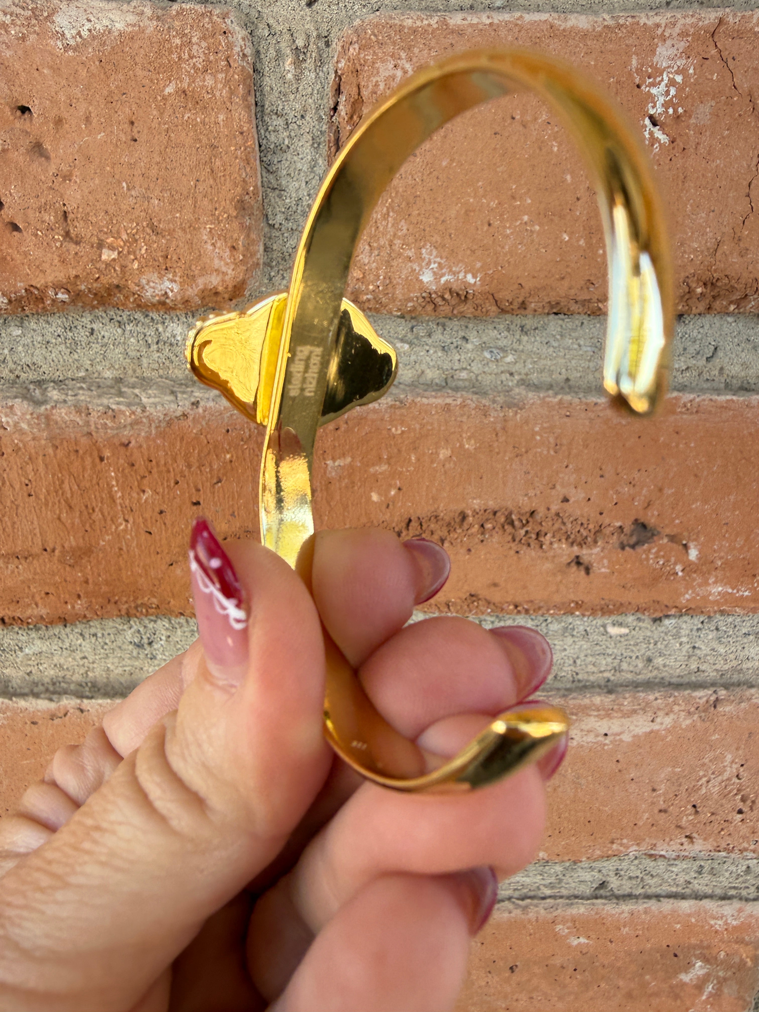 “The Golden Collection” Handmade Gold Plated Sterling Silver Natural Sonoran Mountain Turquoise Bracelet style 2