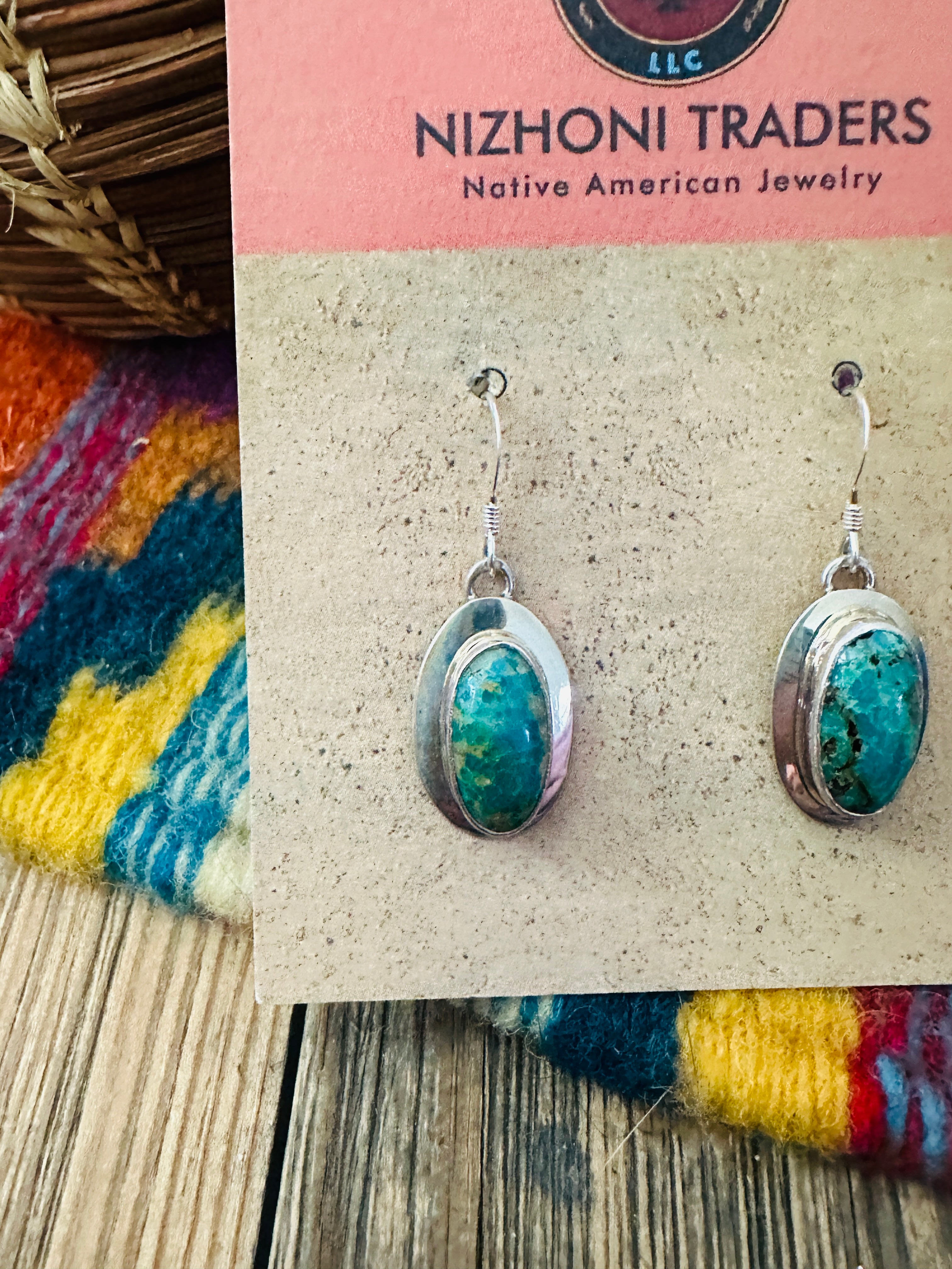 Handcrafted Turquoise & Sterling Silver Dangle Earrings