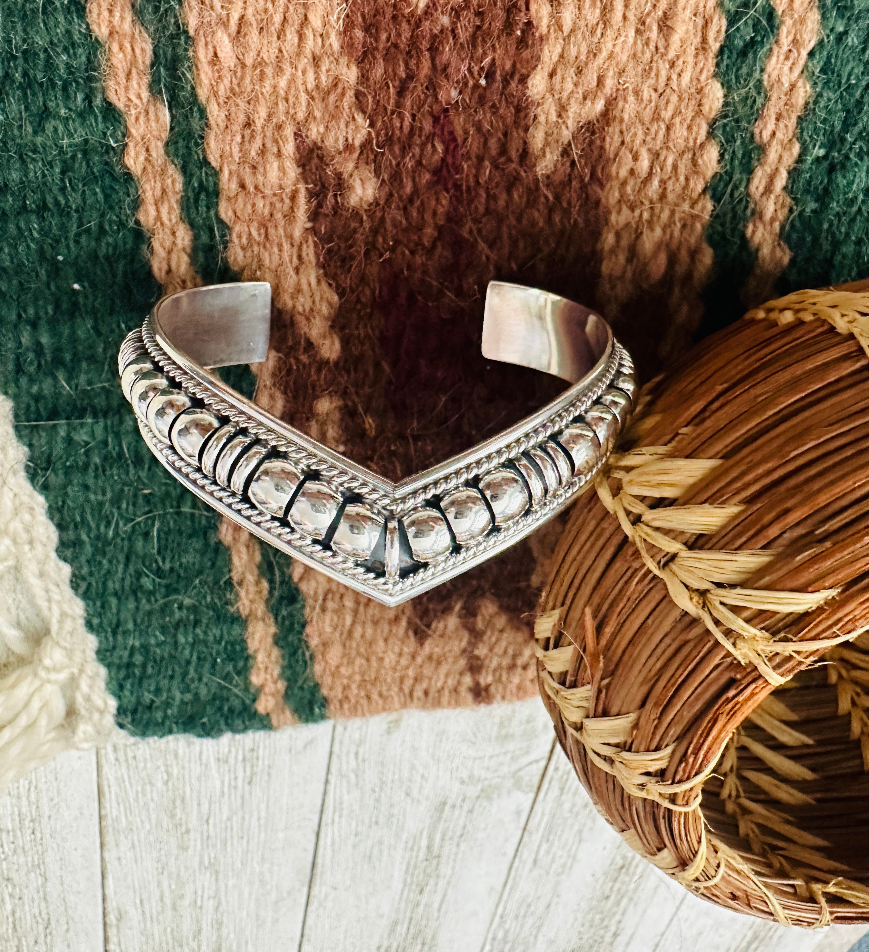 Handcrafted Rolled Sterling Silver Cuff Bracelet