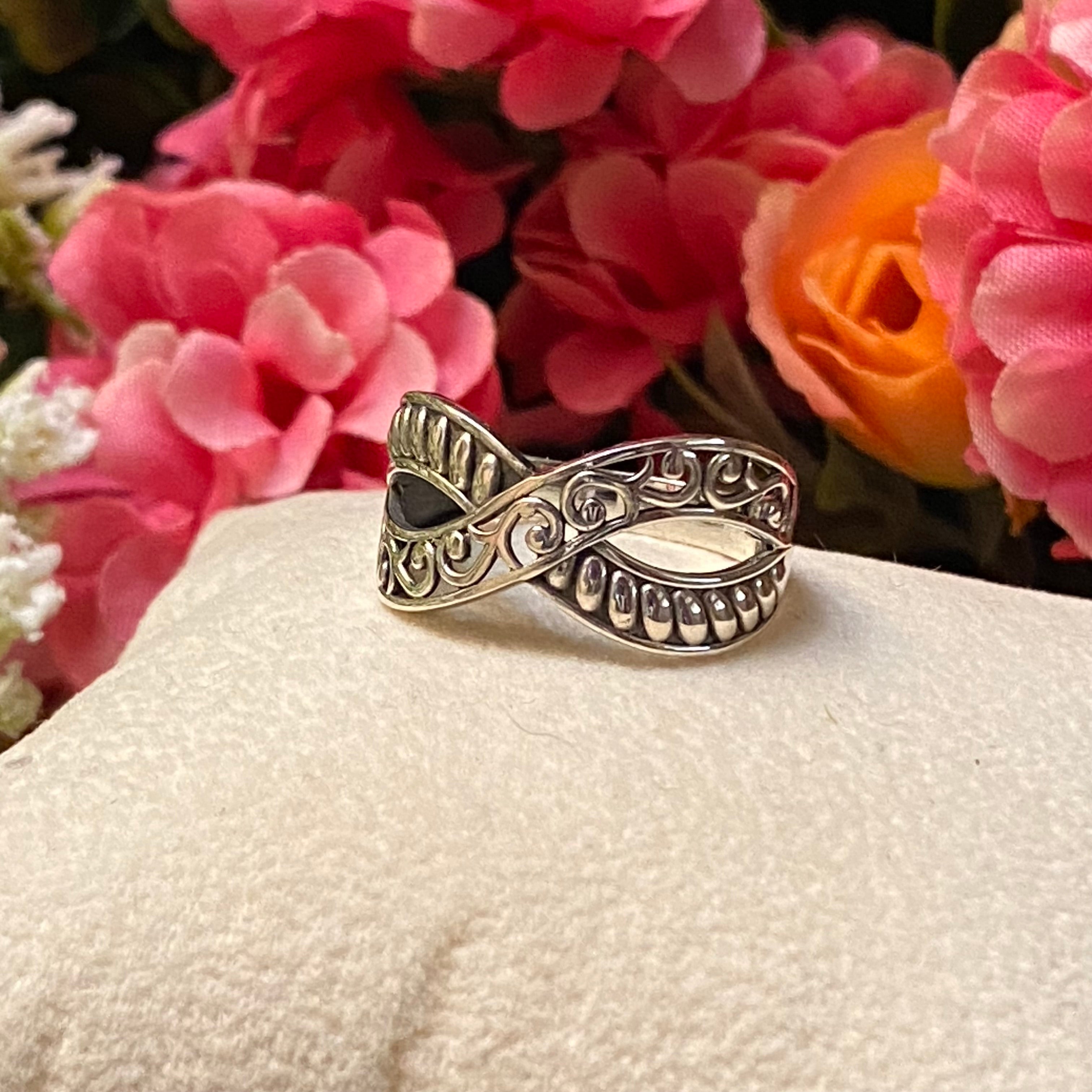 Sterling Silver Etched Woven Band Ring