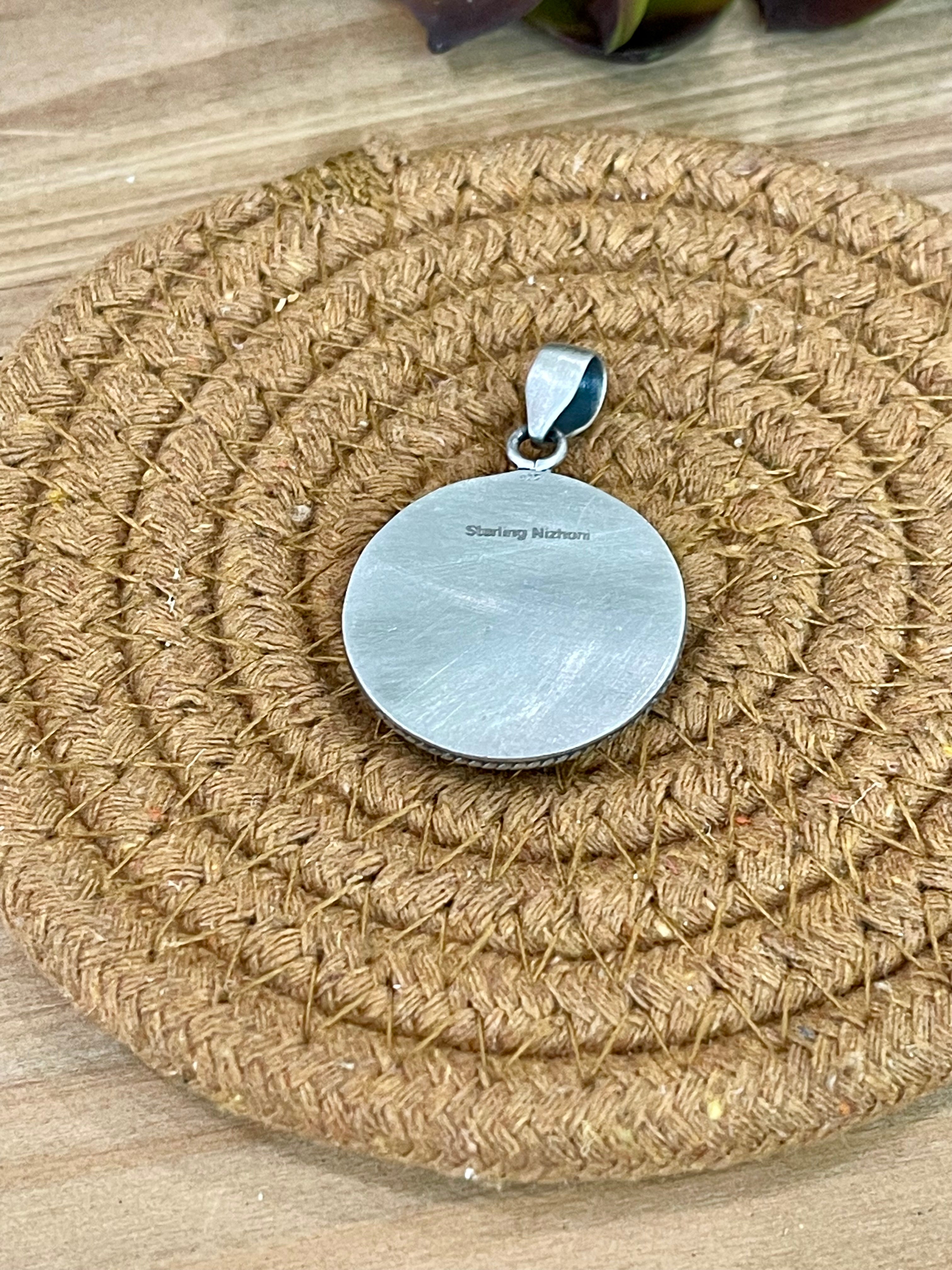 Handmade Sterling Silver Pendant with Signed Nizhoni