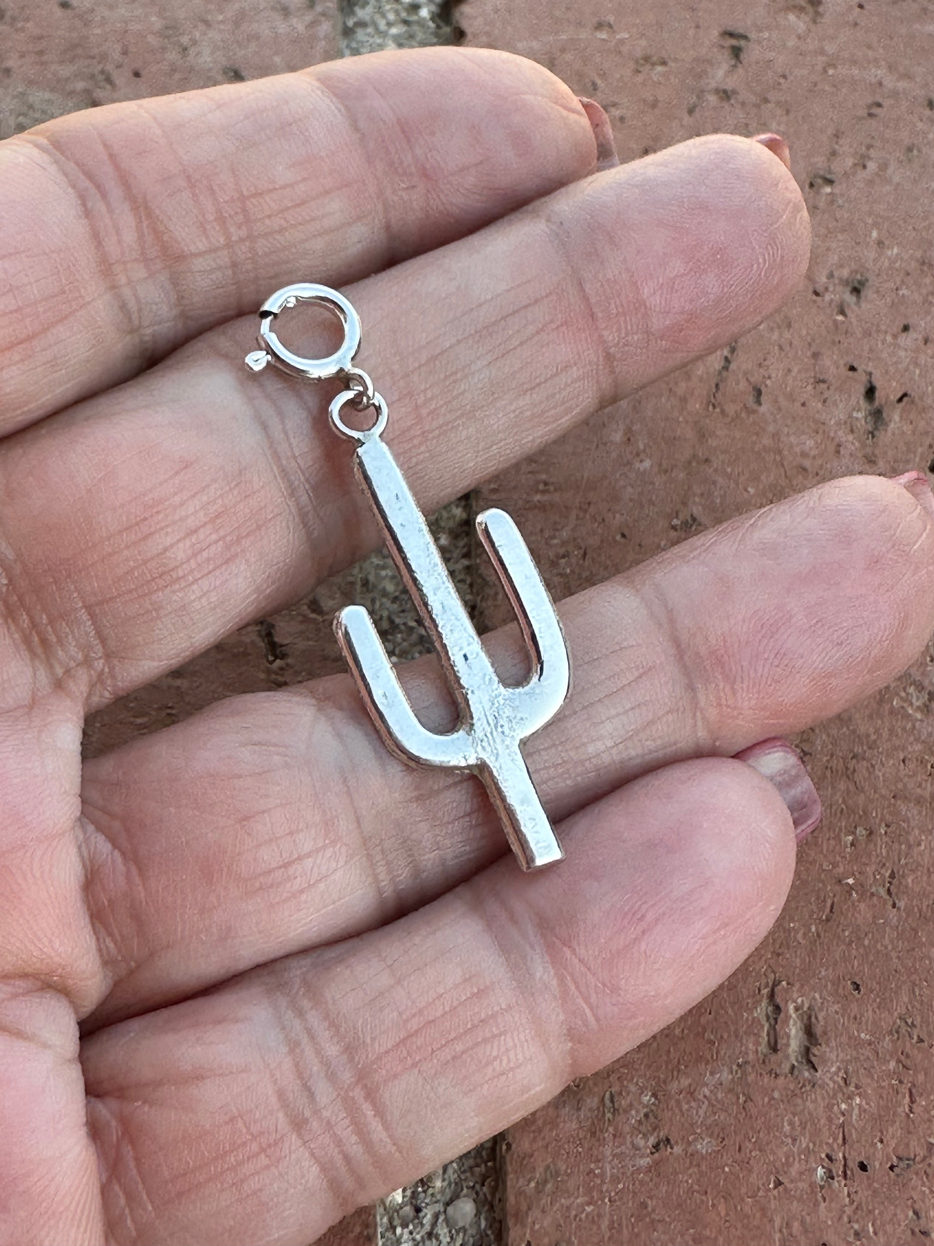 Hand Casted Crafted Sterling Silver Saguaro Charm