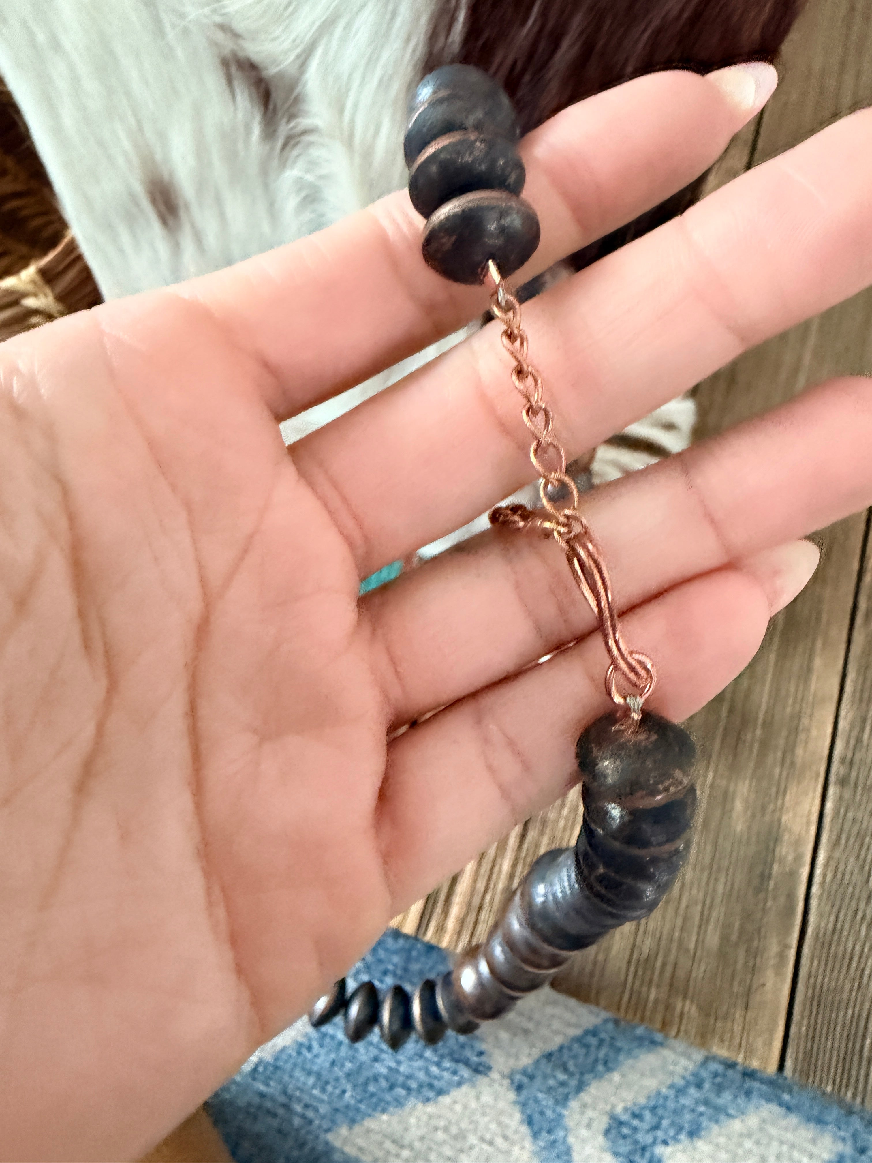 Handcrafted Copper 20” Beaded Necklace