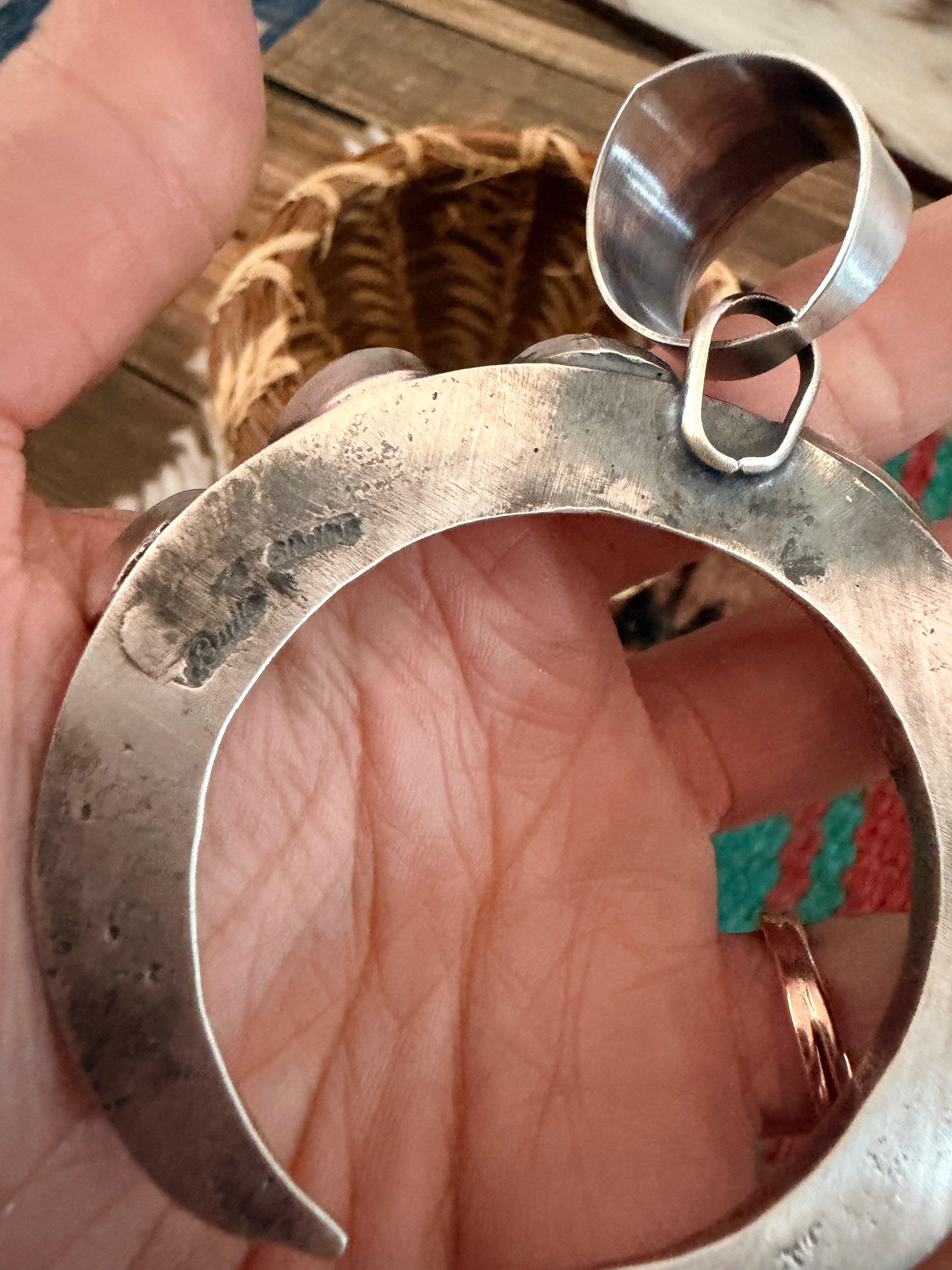 Handcrafted Sterling Silver & Sonoran Mountain Turquoise Naja Pendant by Chimney Butte
