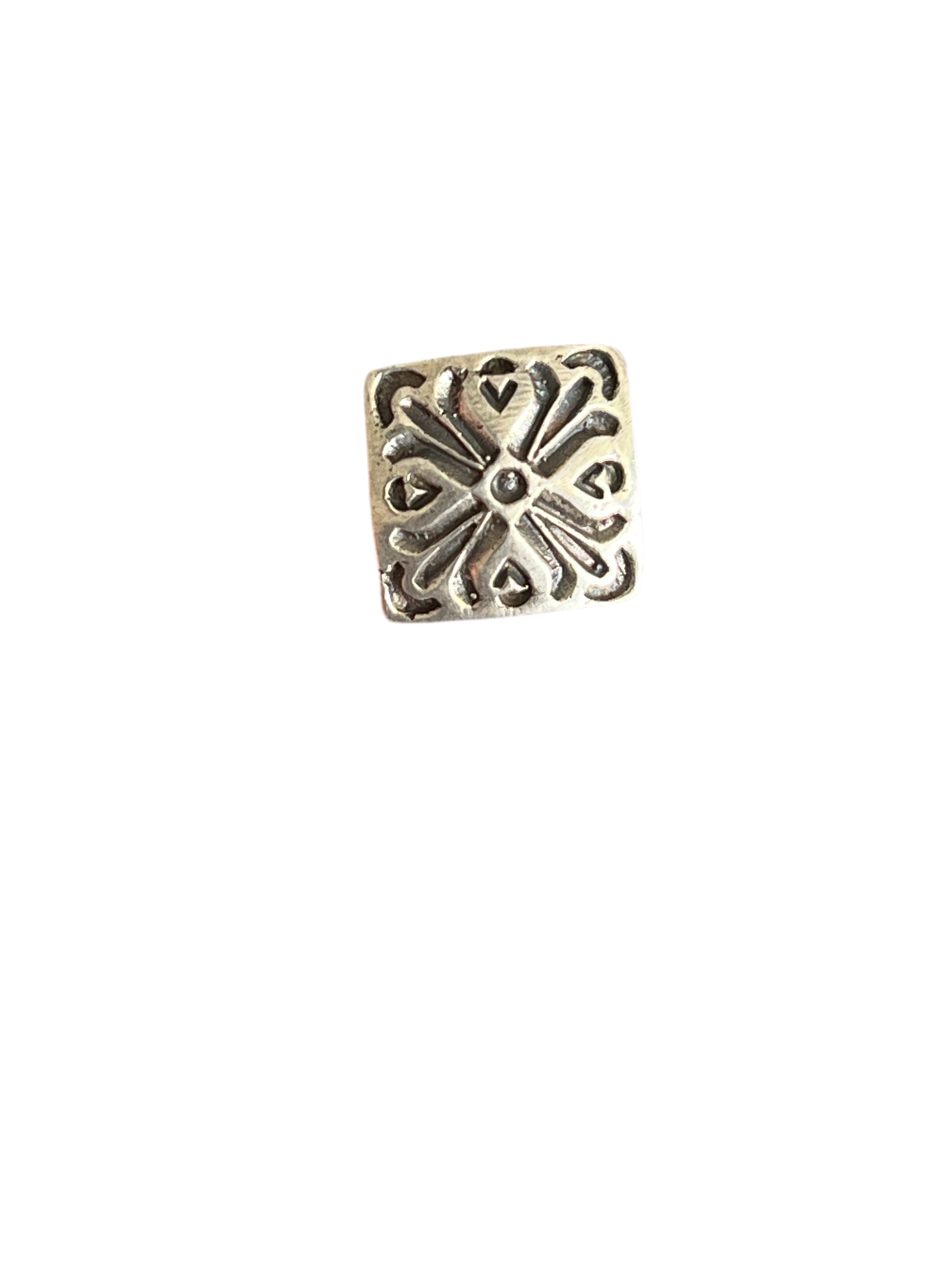 Sterling Silver Mini Concho Slide, Four Corners