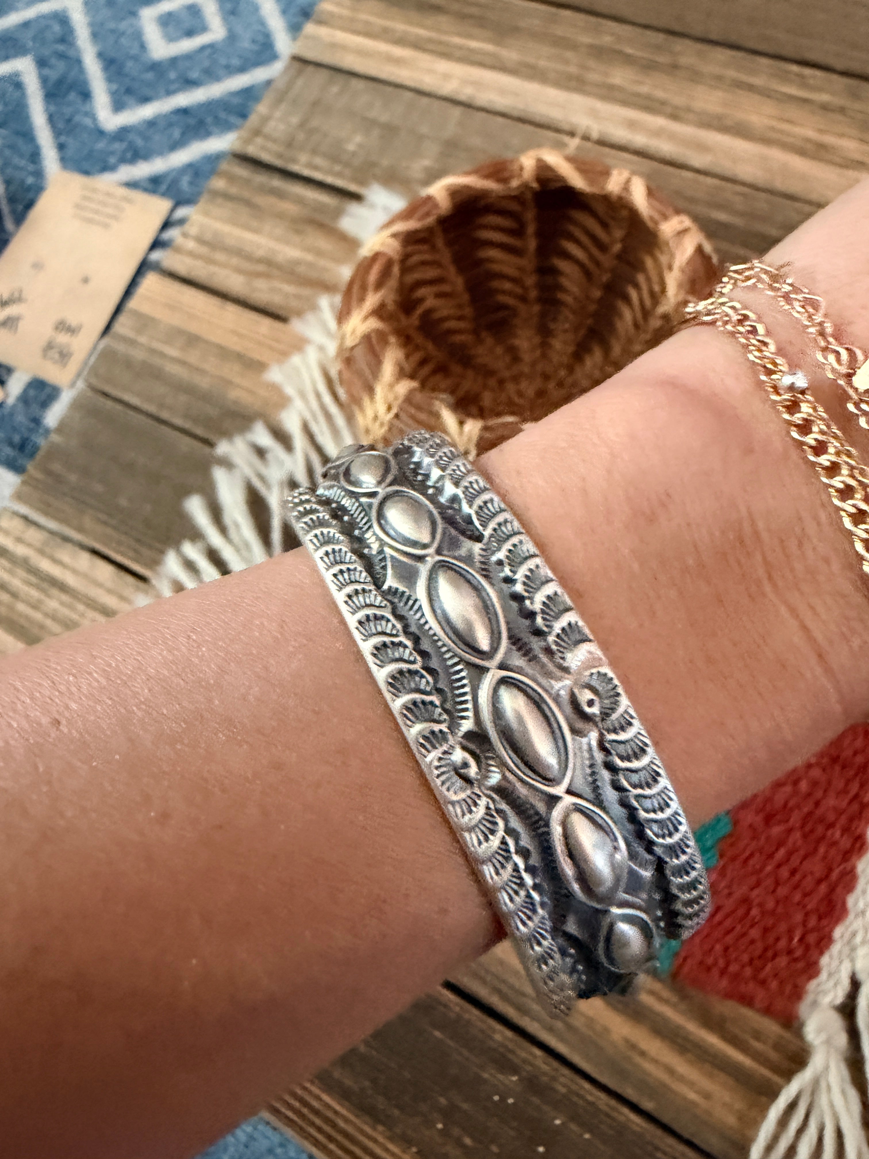Handcrafted Sterling Silver Cuff Bracelet by Roland Dixson