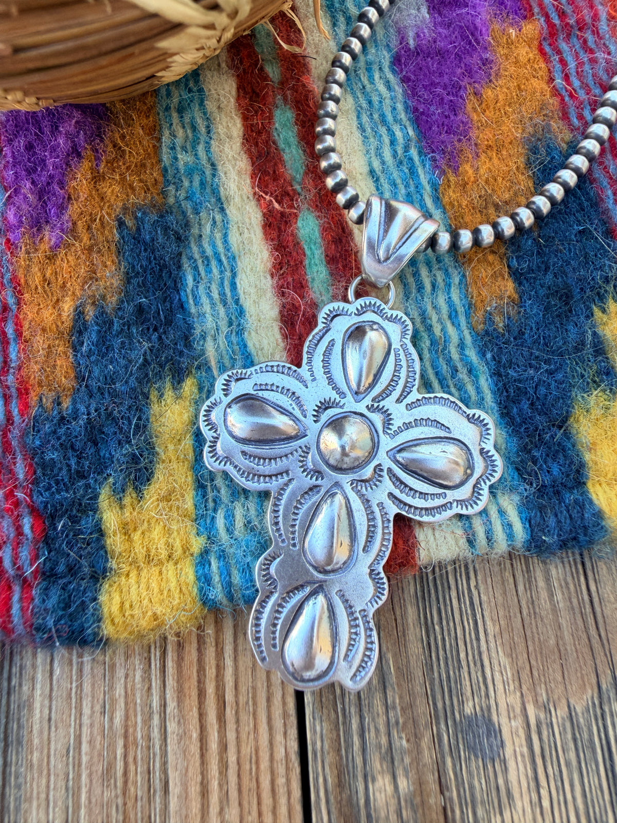 Handcrafted Sterling Silver Cross Pendant by Benson Shorty