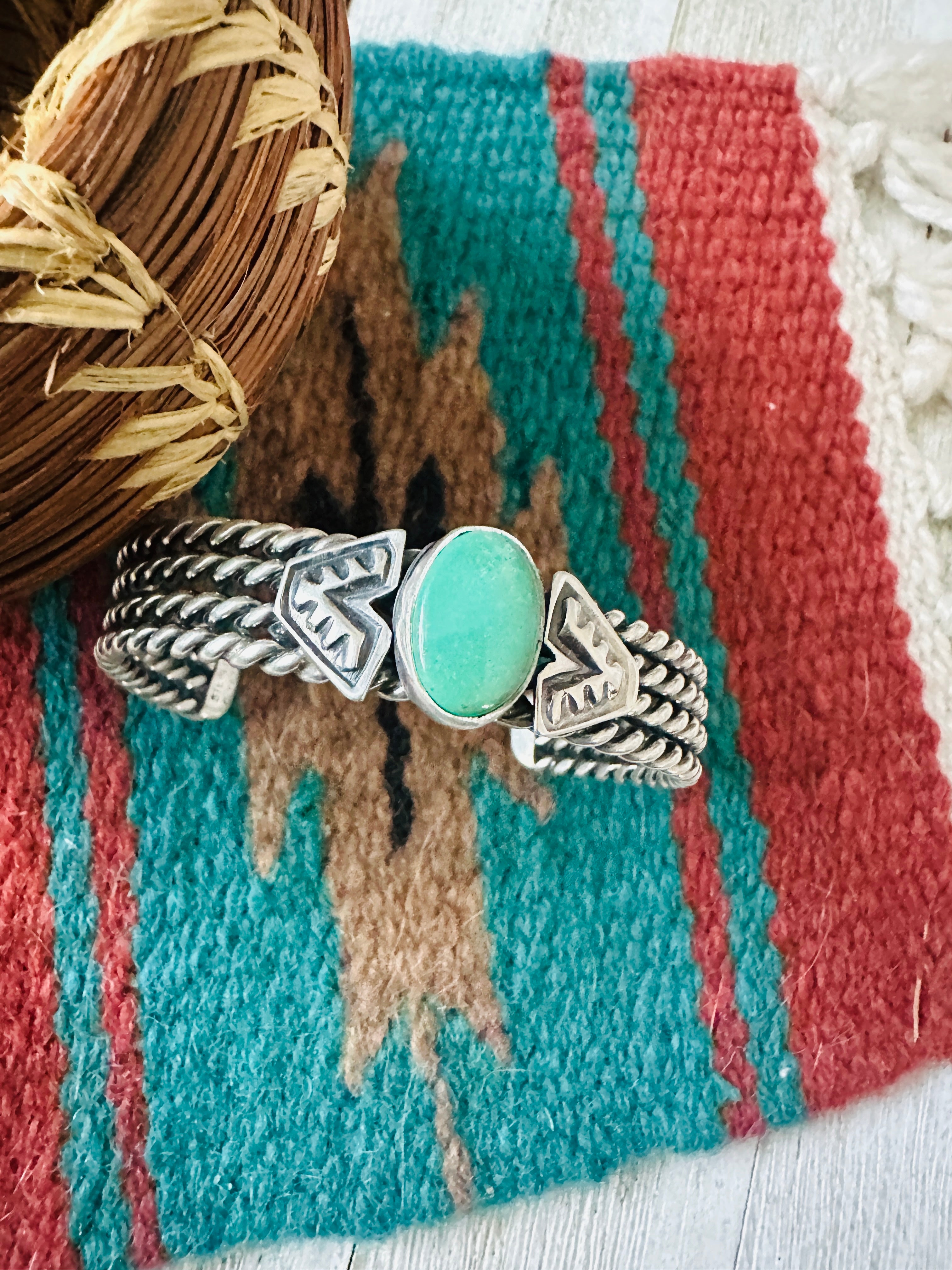 Handcrafted Sterling Silver & Turquoise Cuff Bracelet