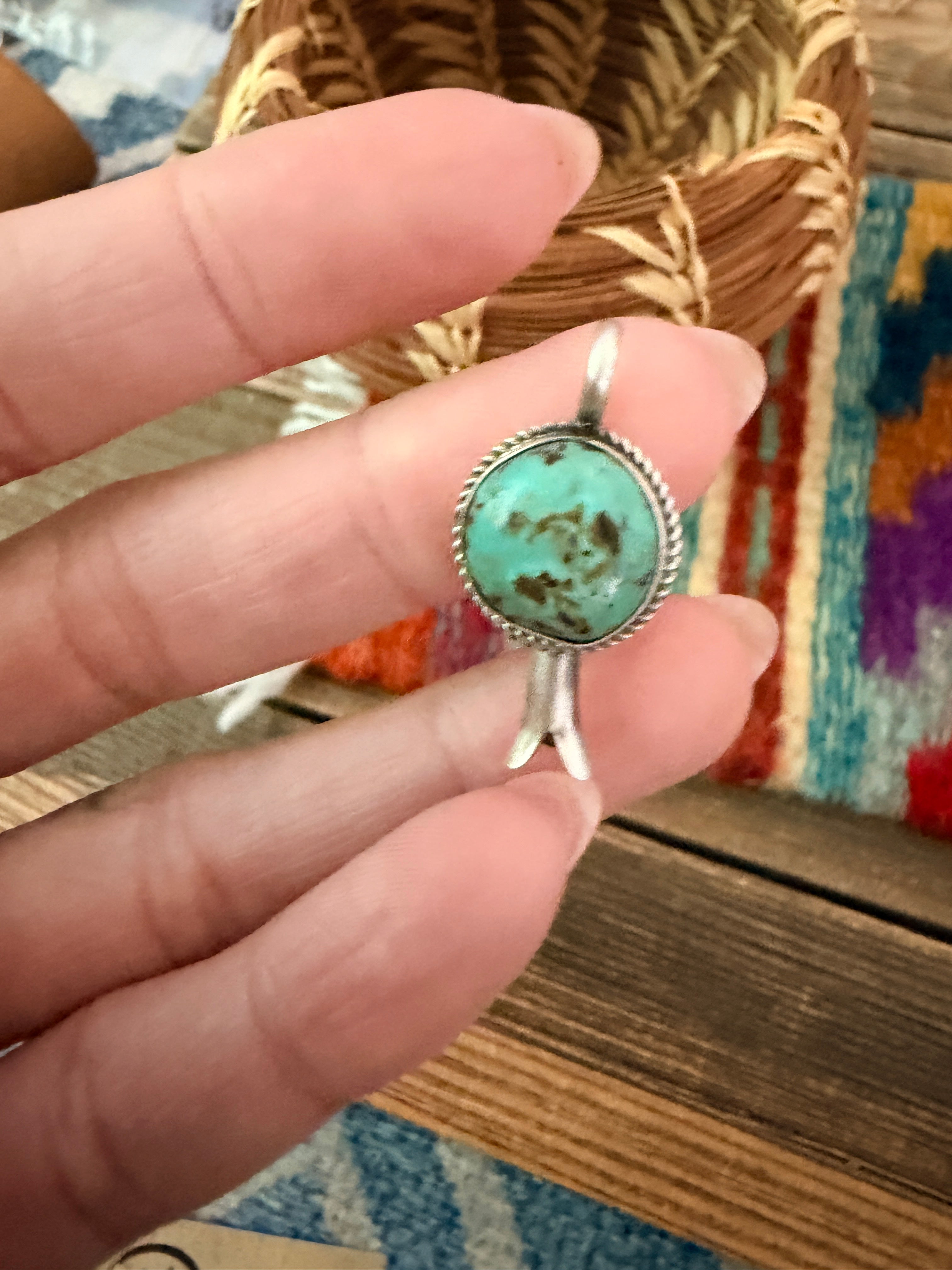 Handcrafted Sterling Silver & Turquoise Blossom Pendant