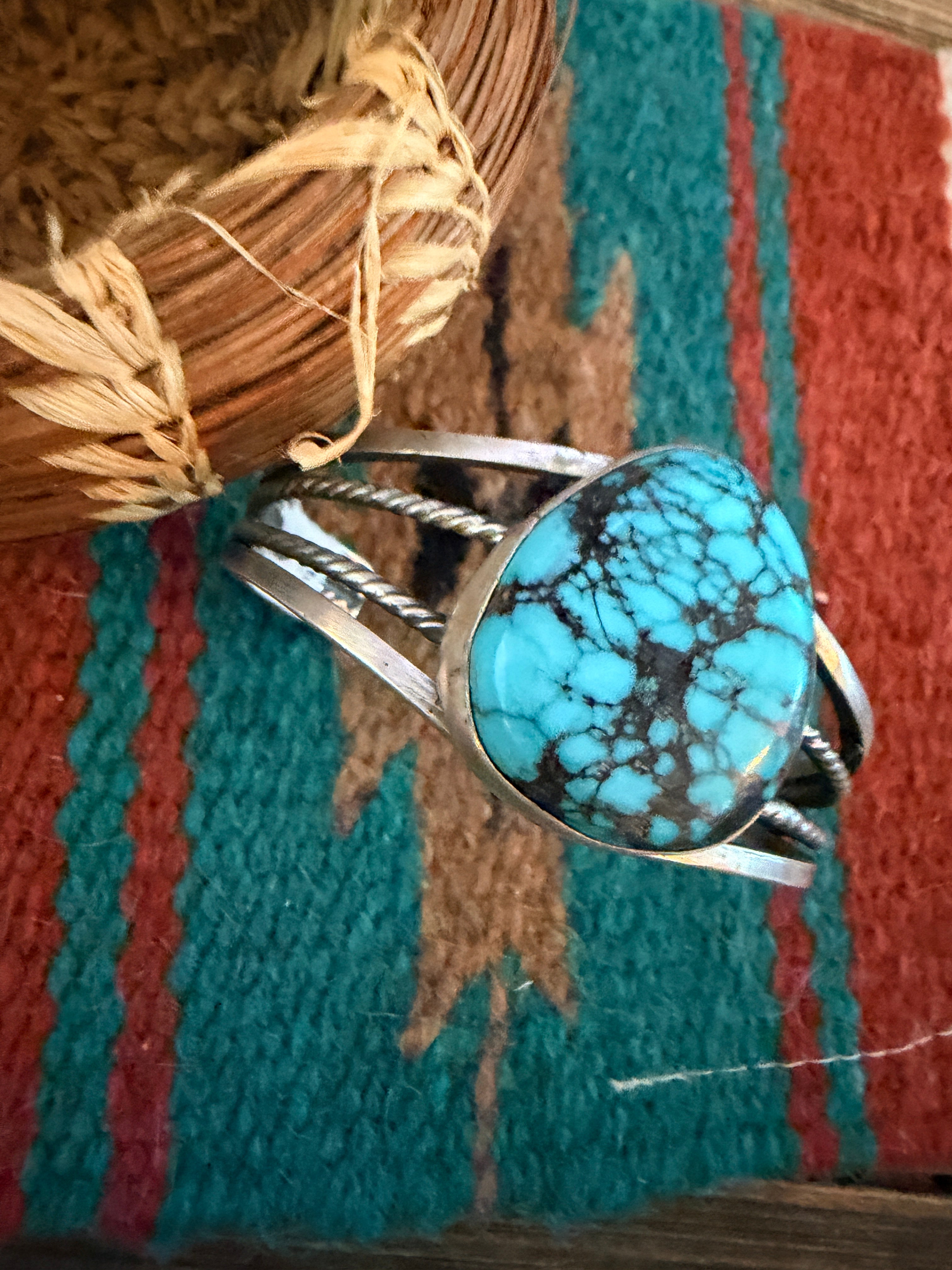 Handcrafted Sterling Silver and Turquoise Cuff Bracelet
