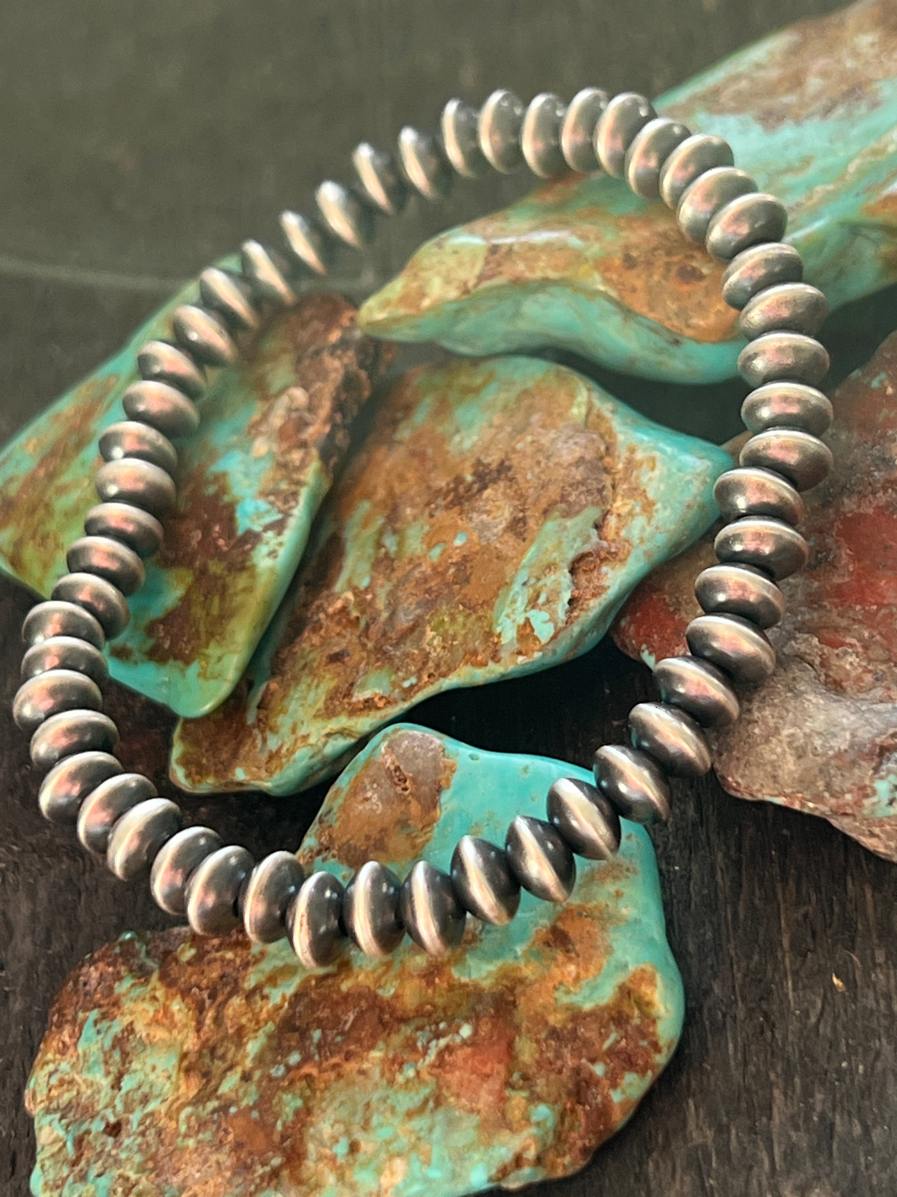 Vinita Cowboy Handmade Sterling Silver 5.5mm Stretch Bracelet