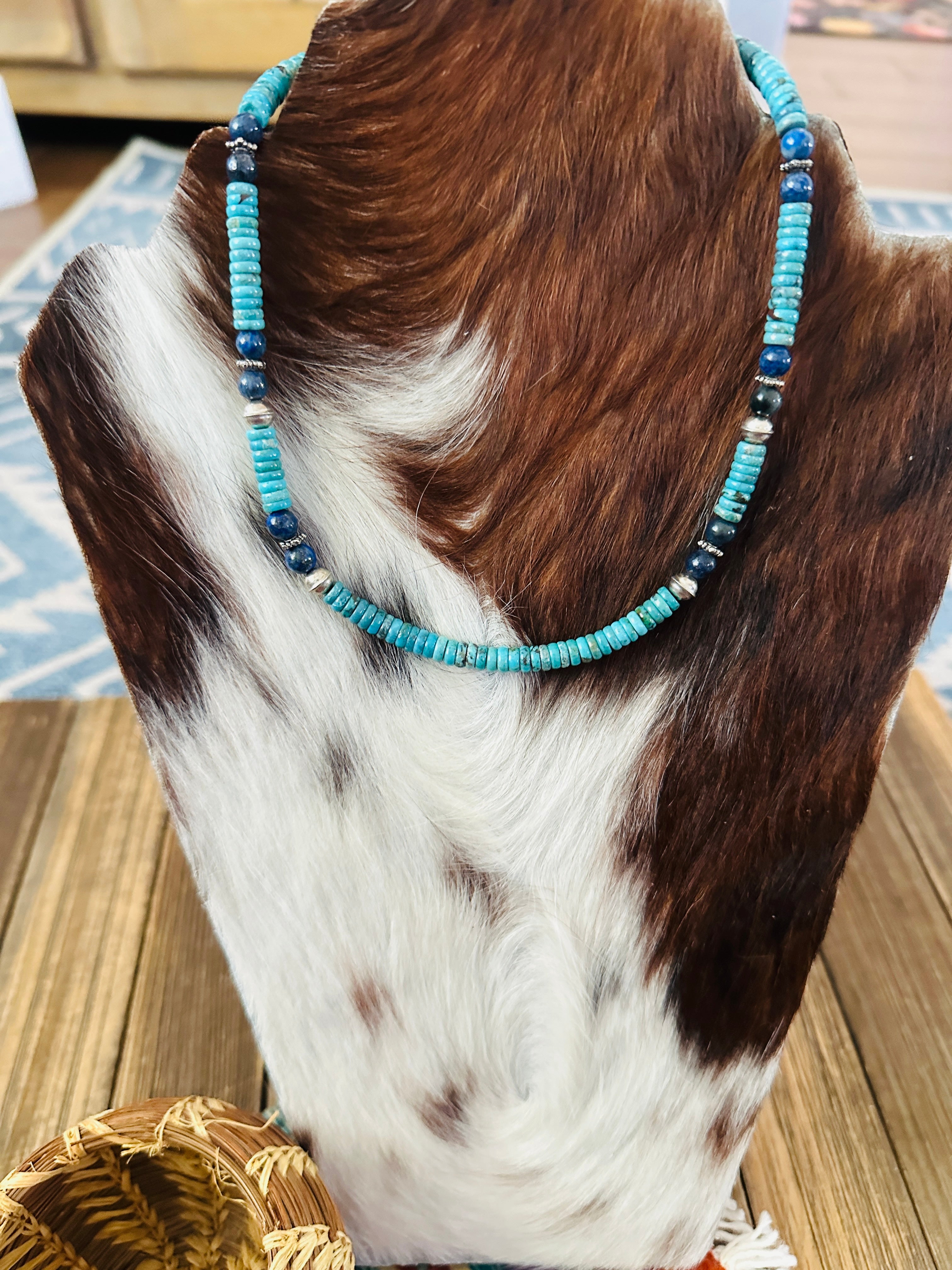 Handcrafted Multi Stone & Sterling Silver Beaded 16” Necklace by T & R Singer