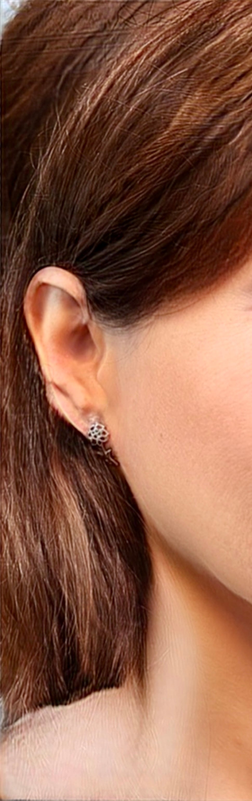 Sterling Silver Birthday Flower Stud Earrings January