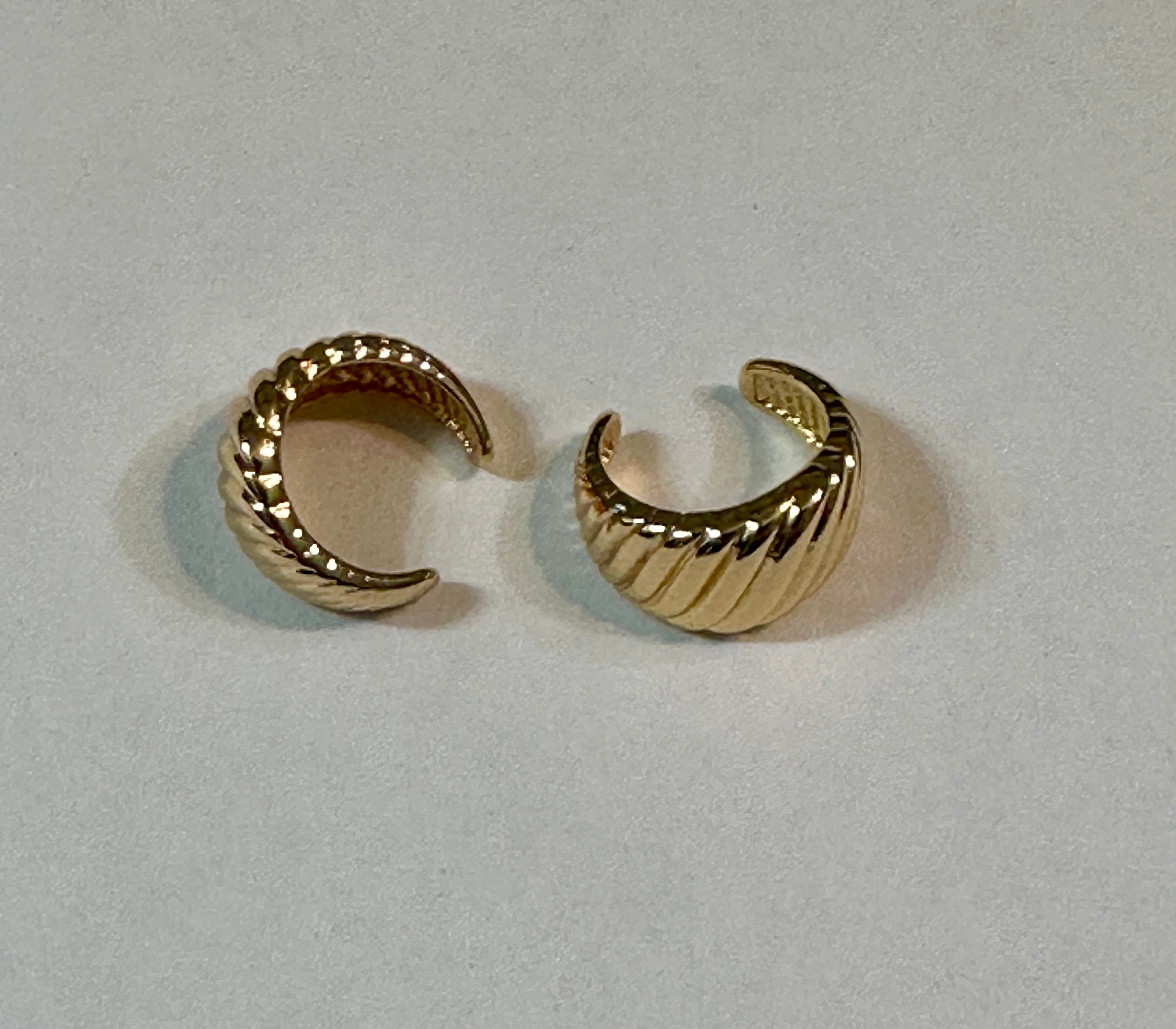 12k Gold Beth Twisted Croissant Ear Cuff