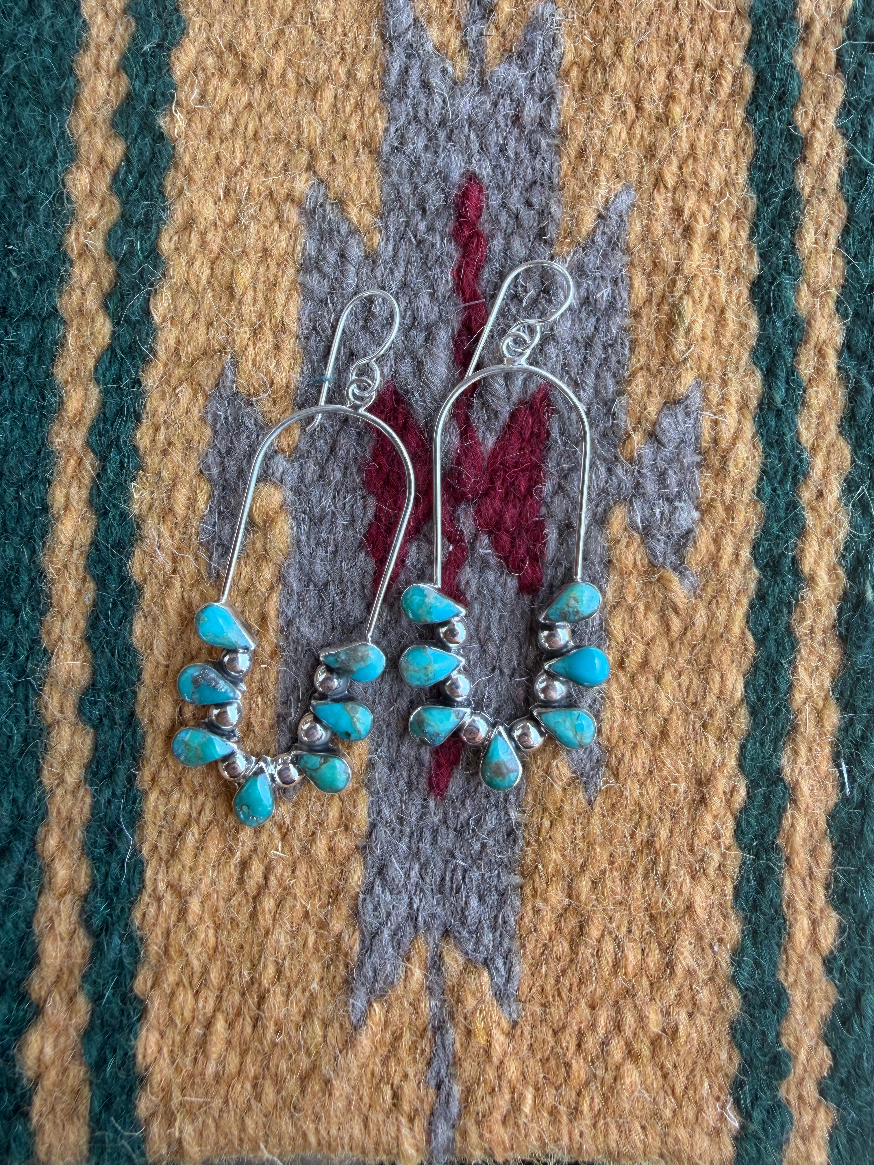 Handmade Turquoise & Sterling Silver Dangle Earrings