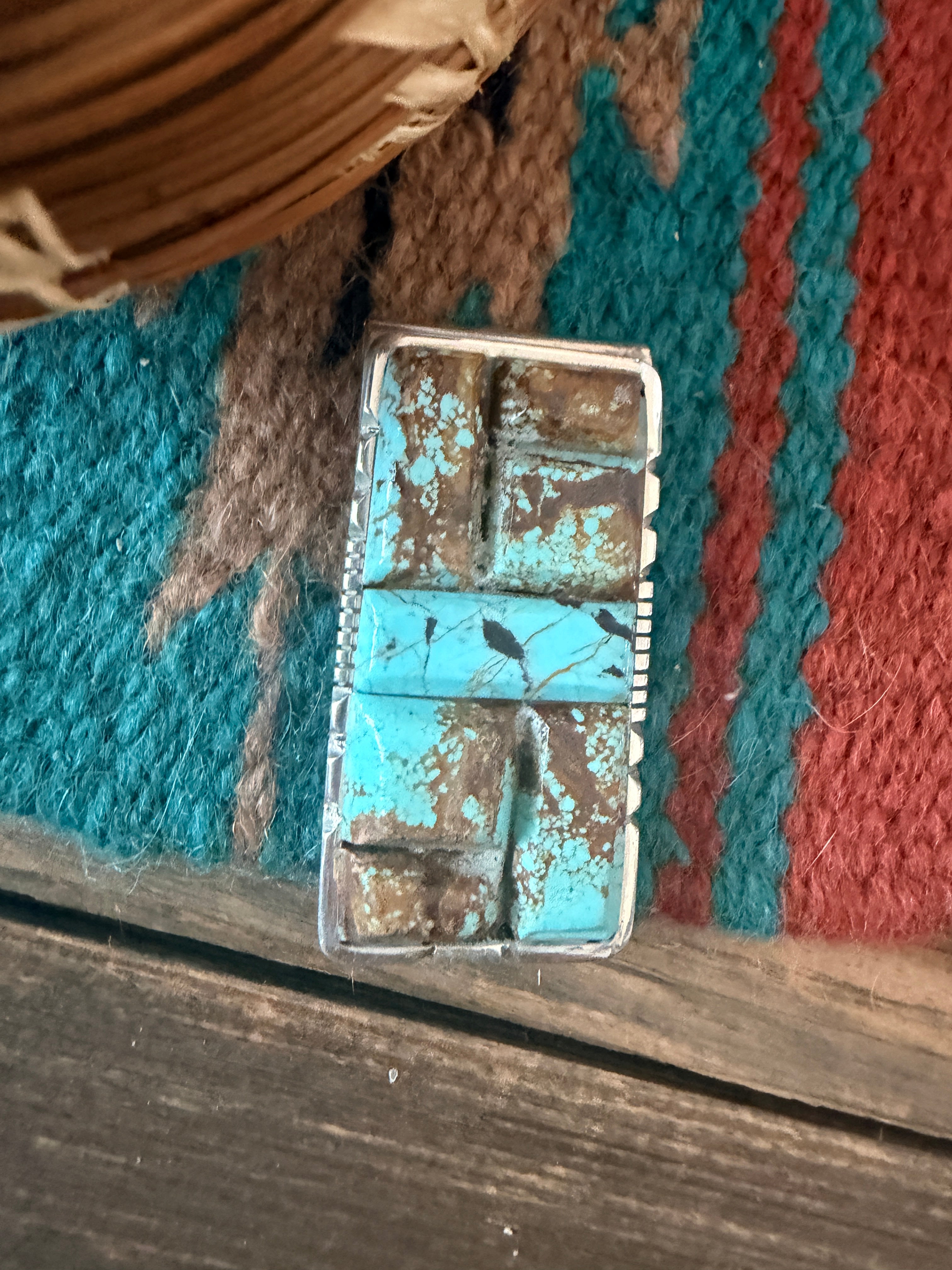 Handcrafted Turquoise & Sterling Silver Inlay Money Clip