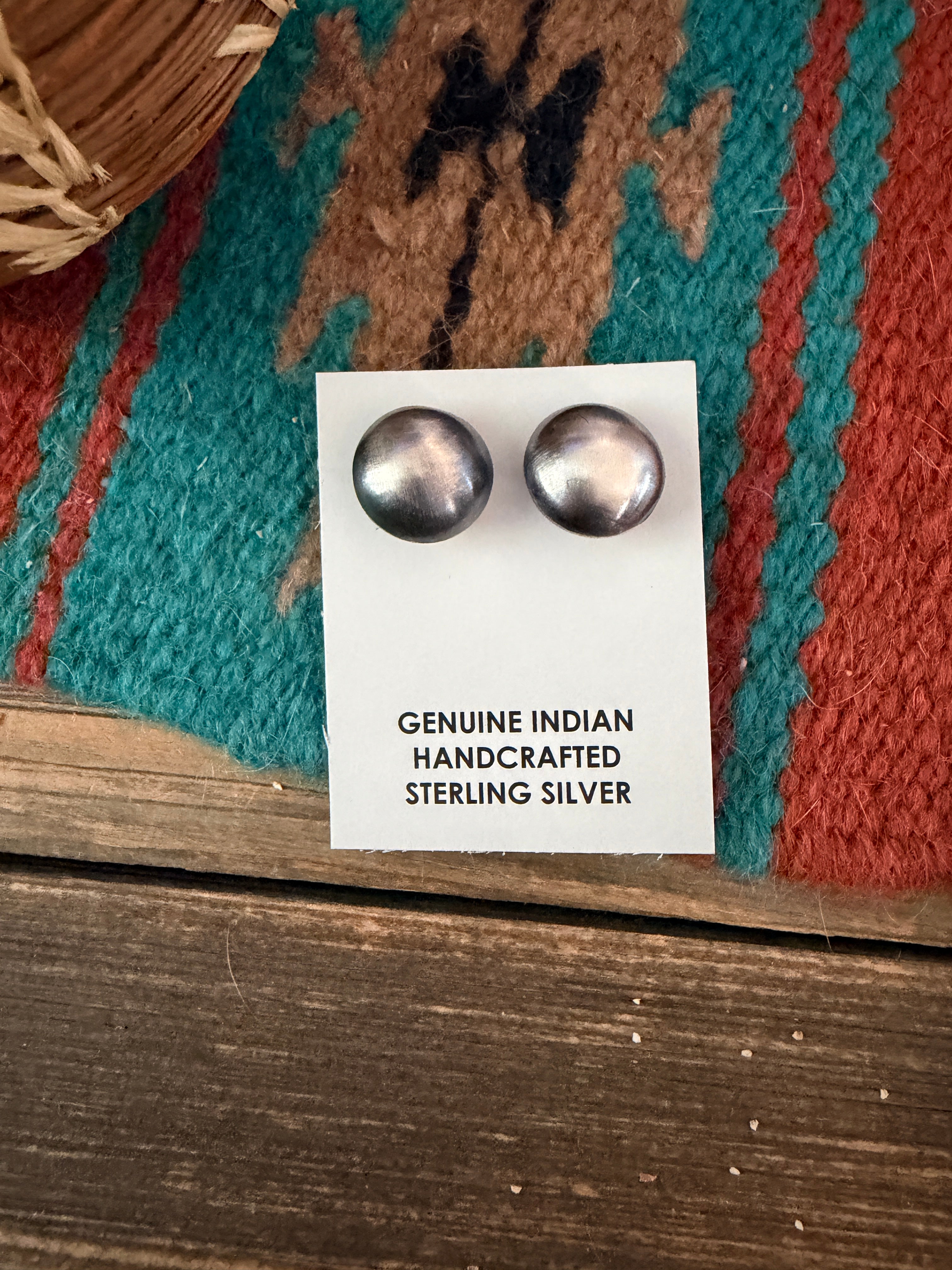 Handcrafted 12mm Sterling Silver Pearl Stud Earrings