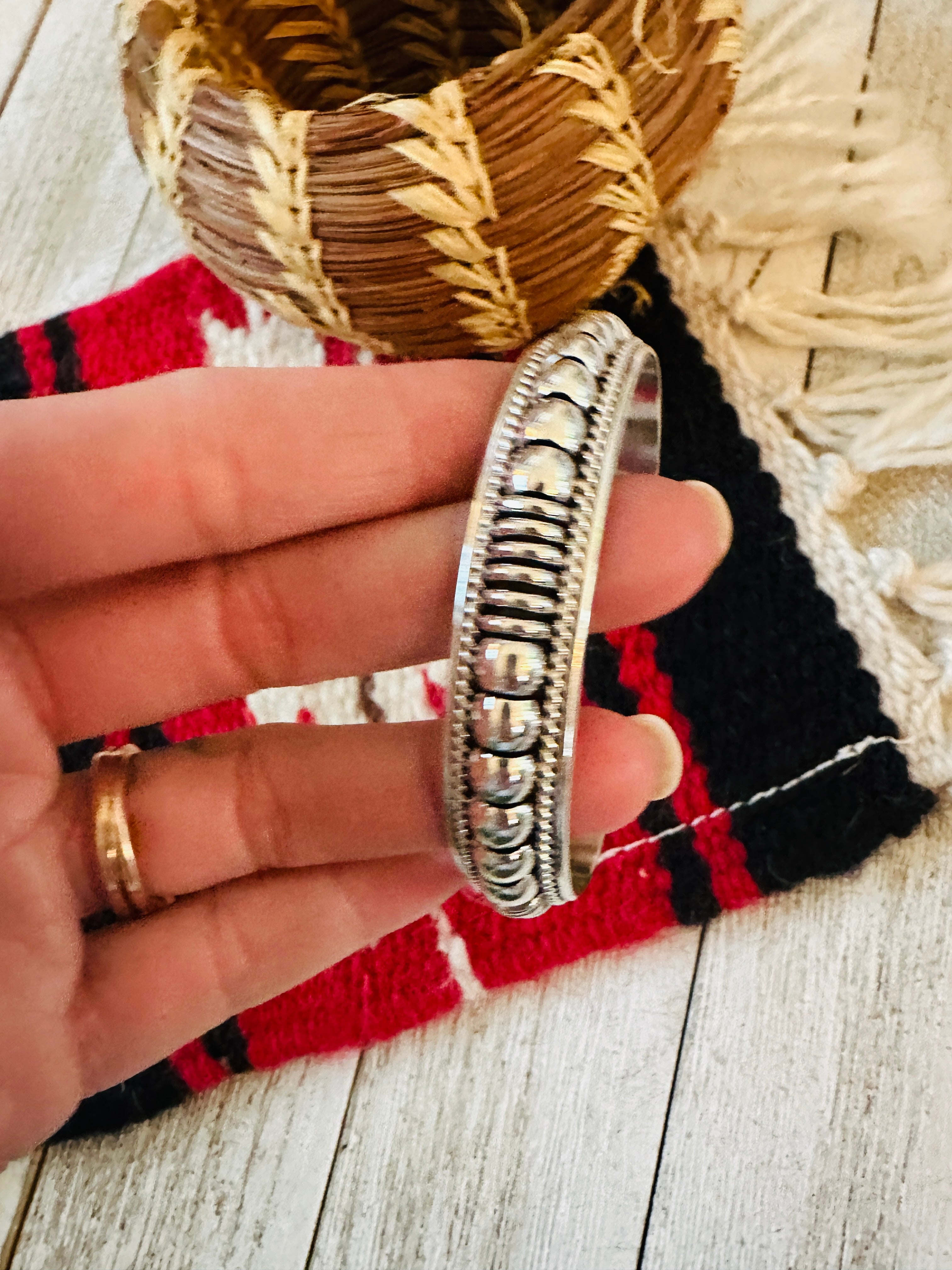 Handcrafted Rolled Sterling Silver Cuff Bracelet