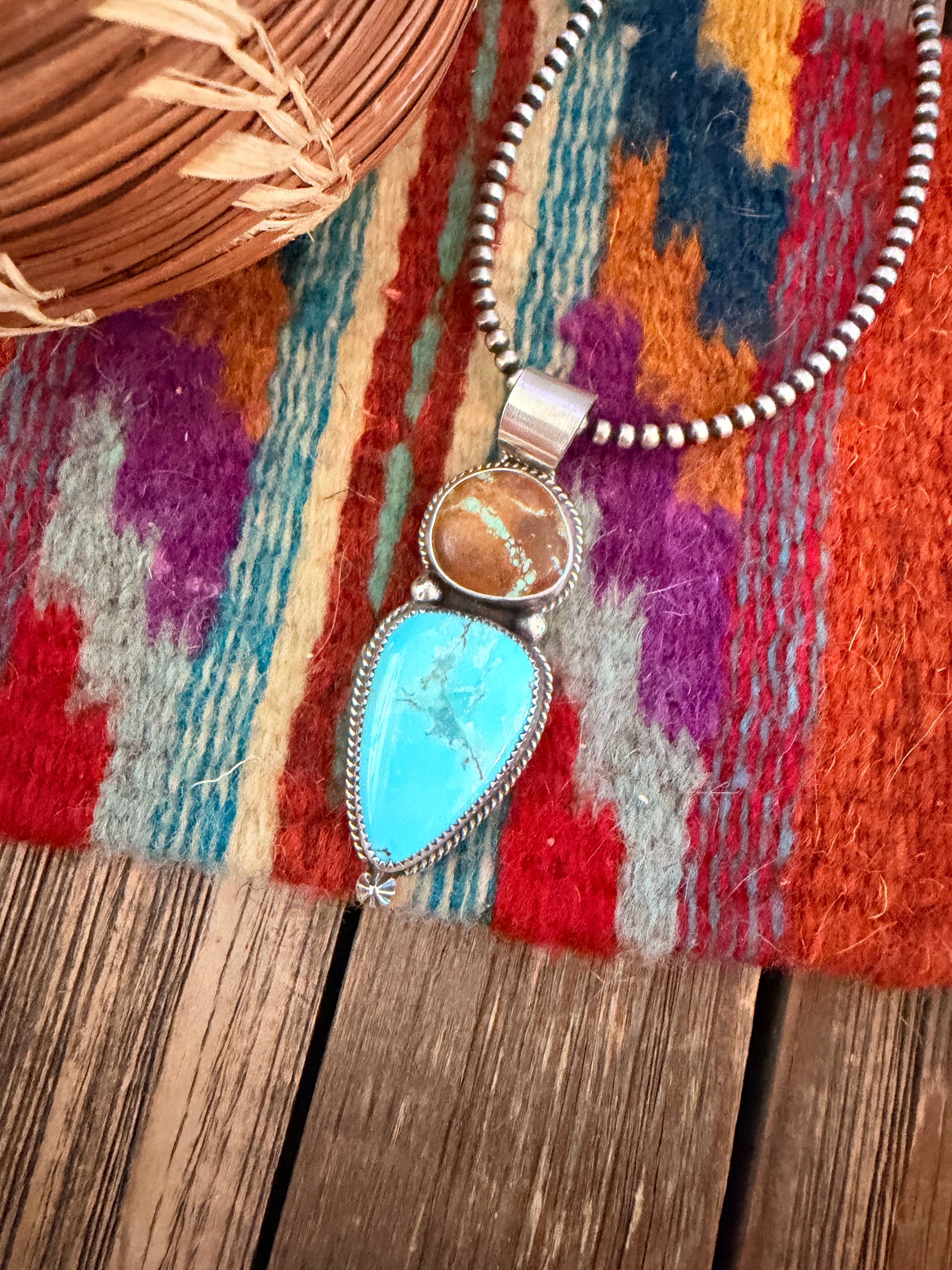 Handmade Sterling Silver and Turquoise Pendant