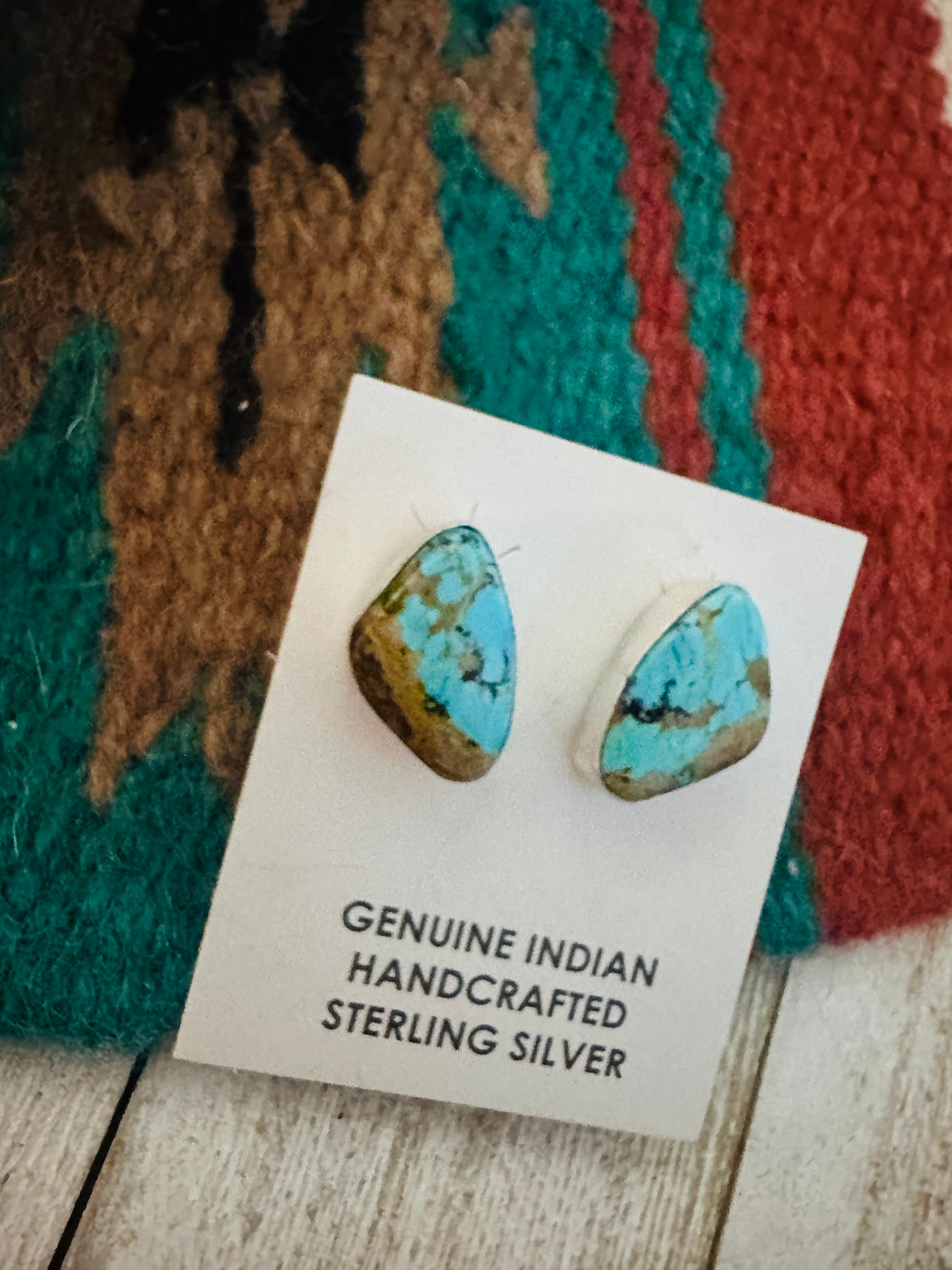 Navajo Sterling Silver & Turquoise Post Earrings