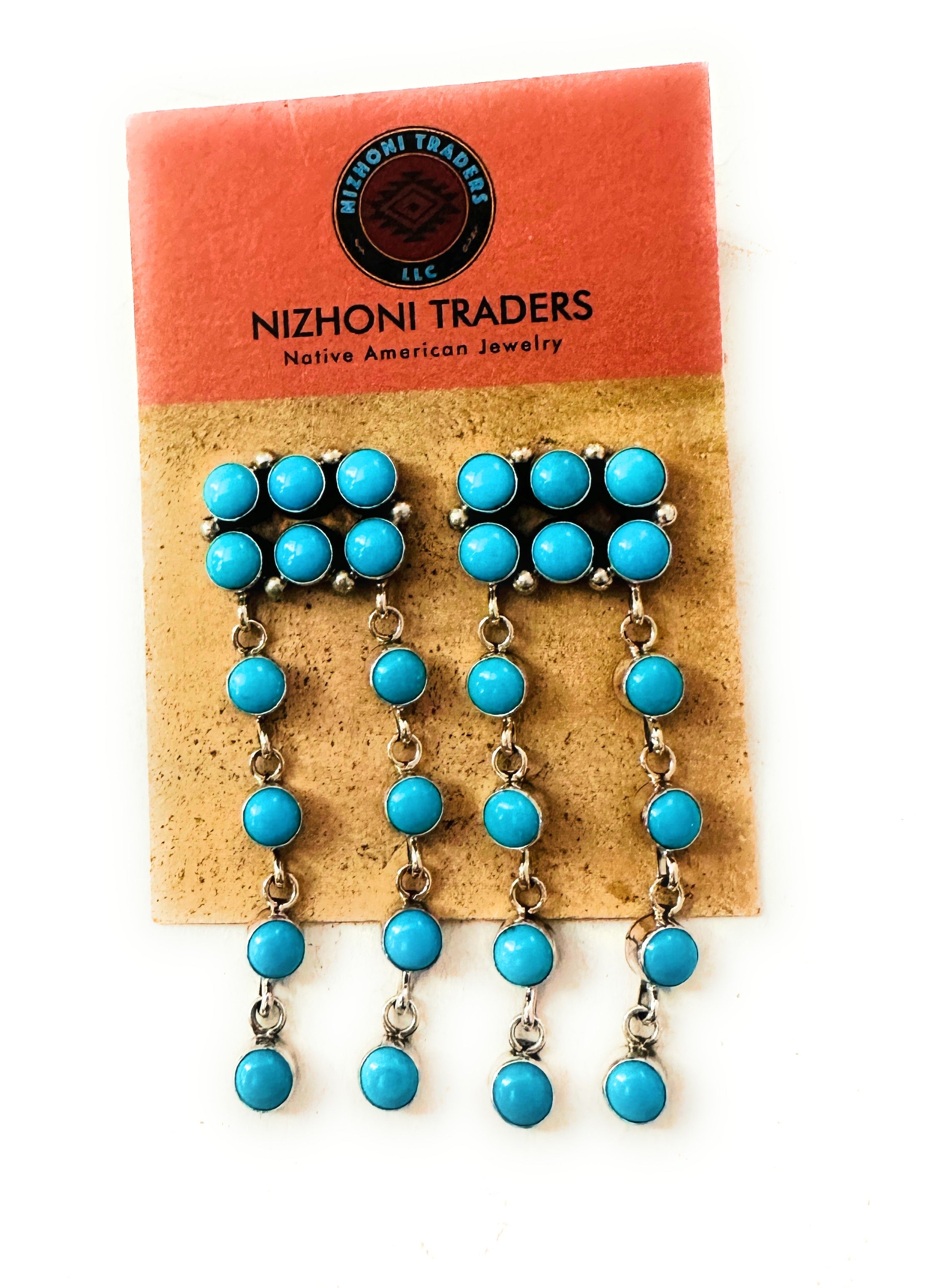 Handcrafted Turquoise & Sterling Silver Dangle Earrings
