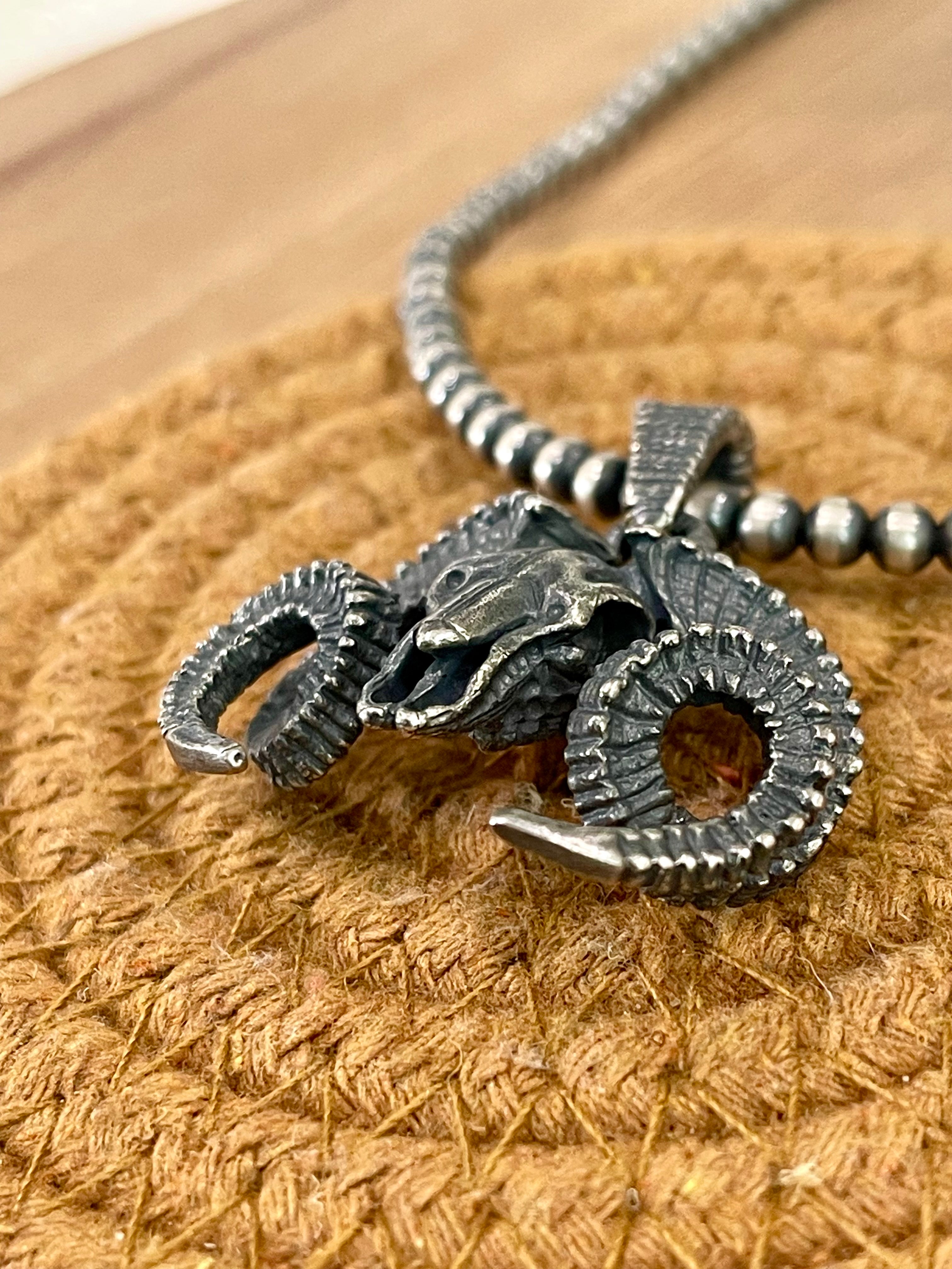 Handcrafted Sterling Silver Ram Pendant