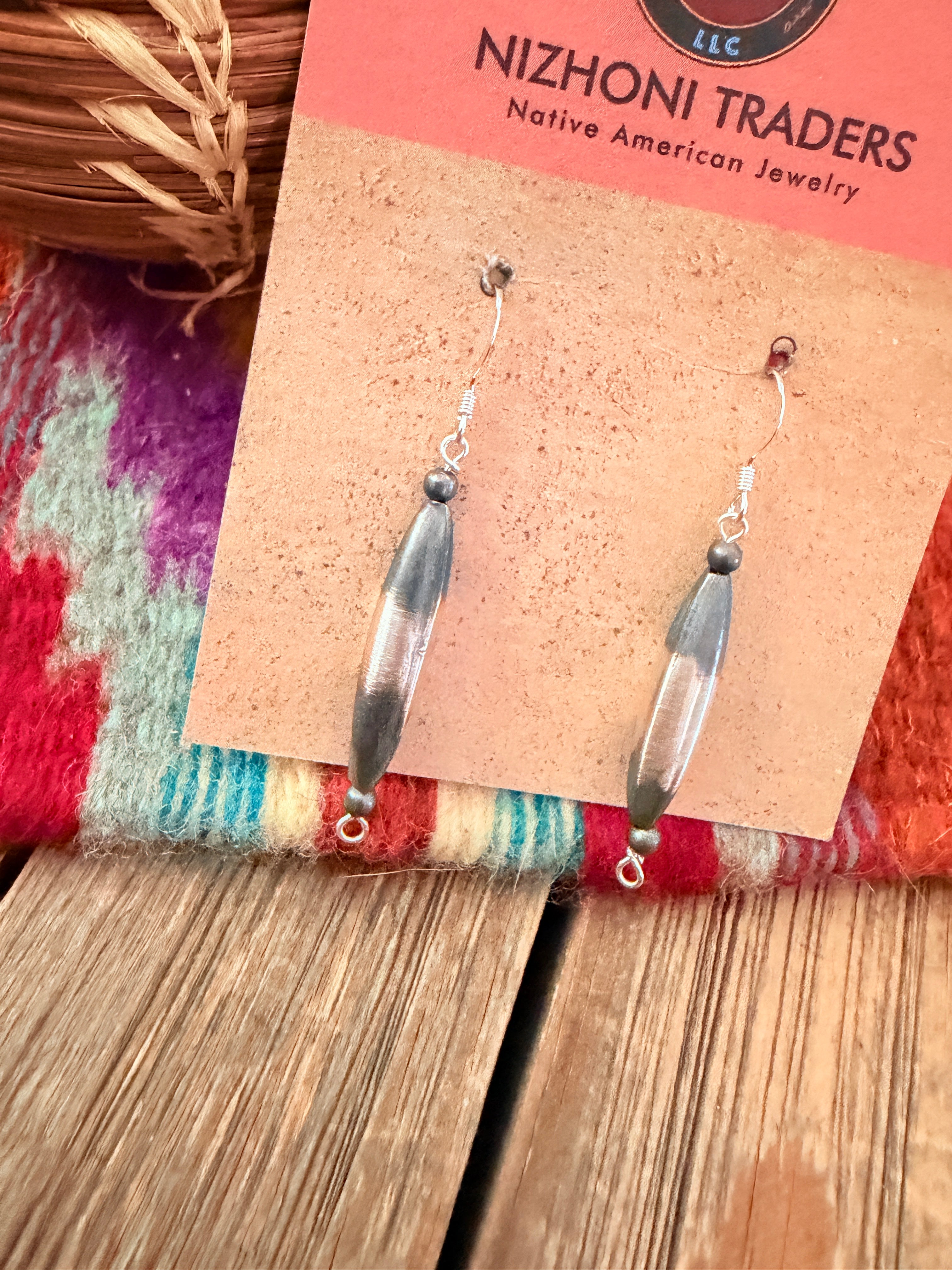 Handcrafted Sterling Silver Pearl Seed Bead Dangle Earrings