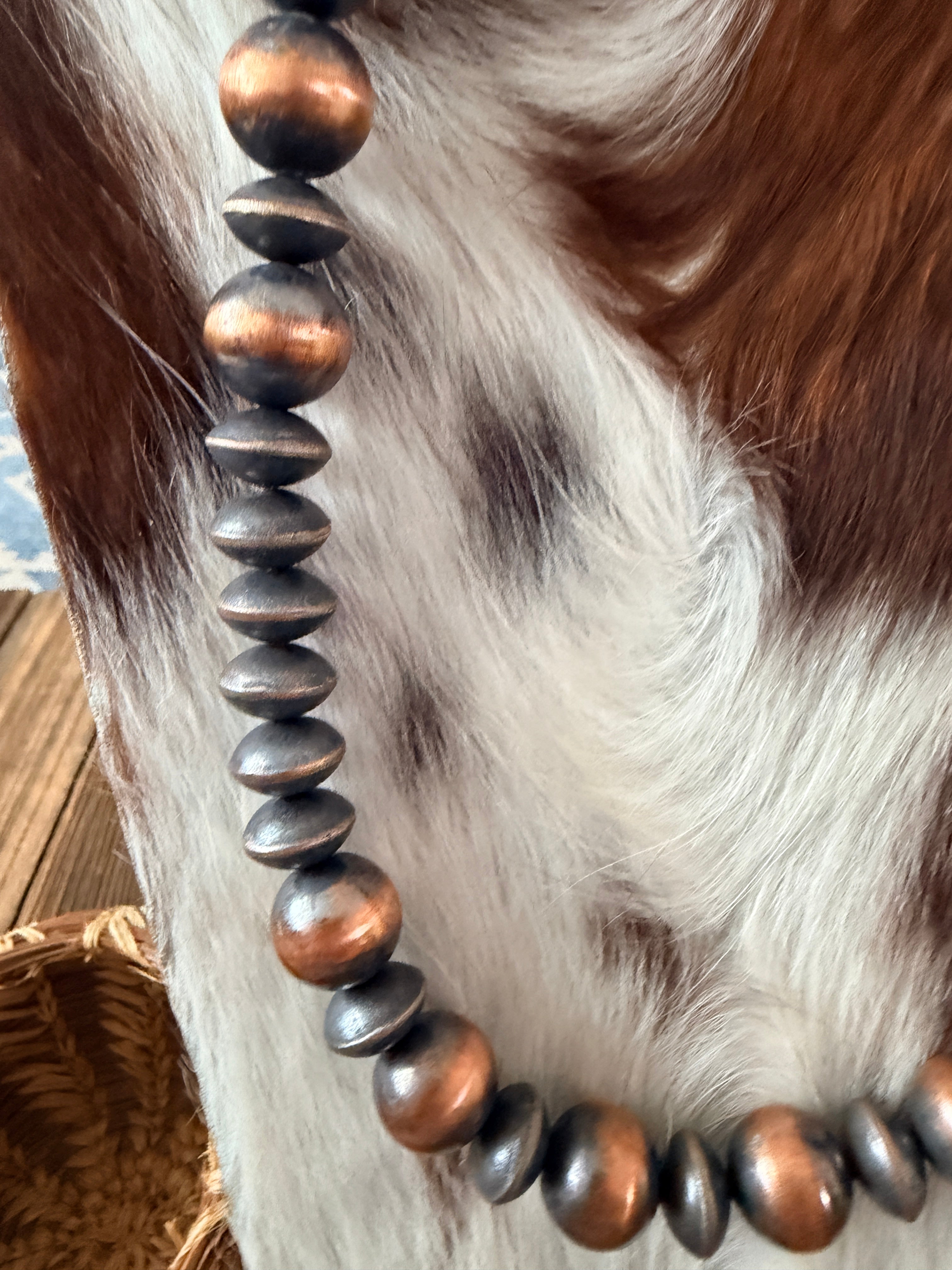 Handcrafted Copper 20” Beaded Necklace