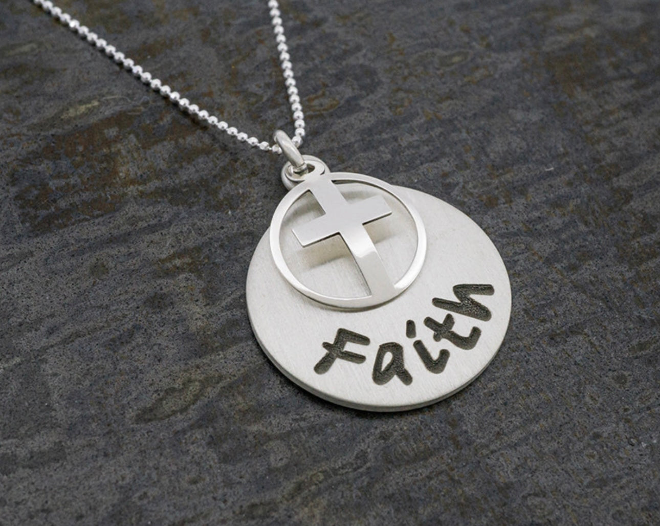 Sterling Silver Faith Pendant Necklace
