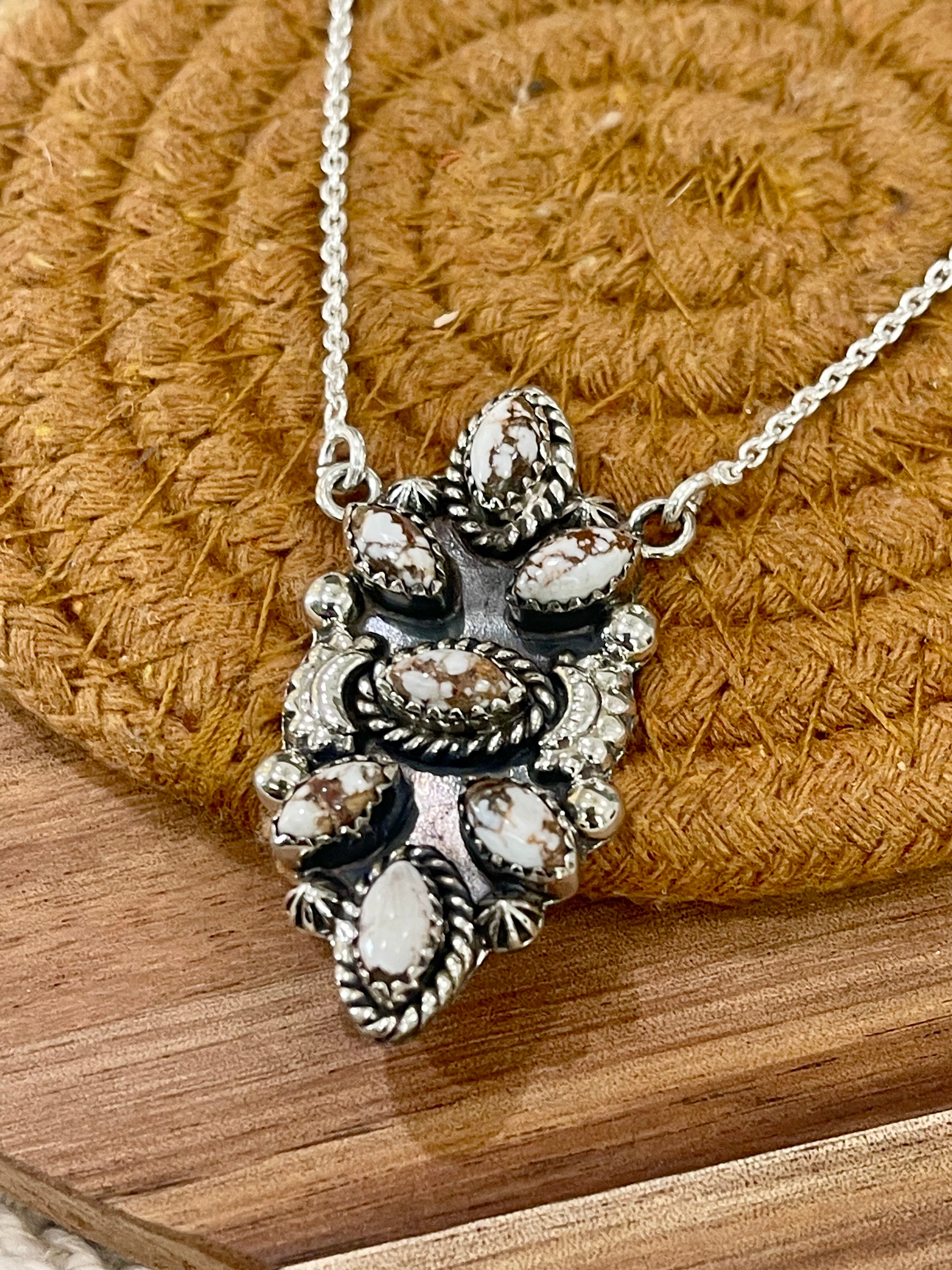 Handcrafted Sterling Silver & Wild Horse Cluster Necklace