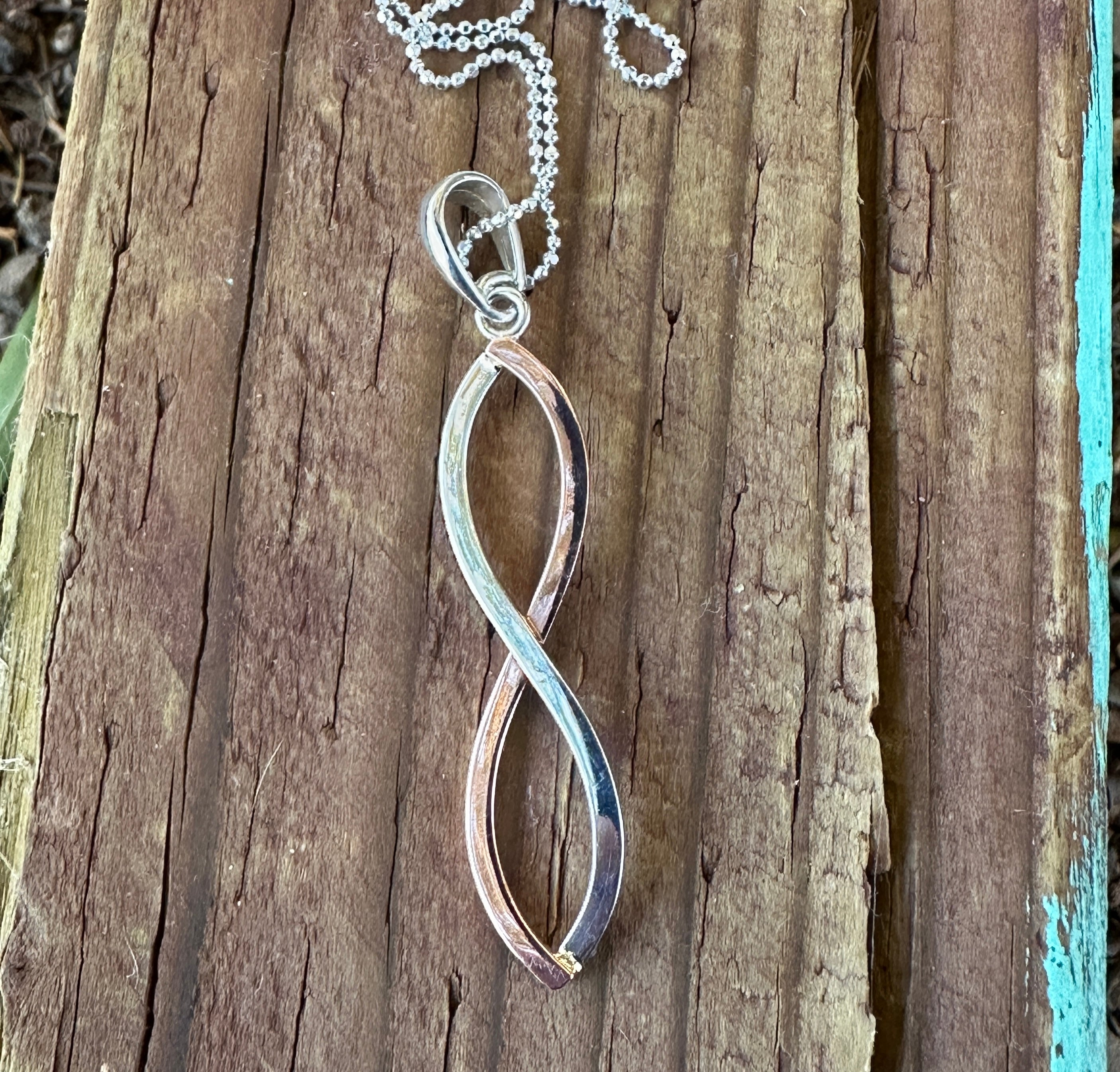 Sterling Silver & Copper Infinity Pendant Necklace