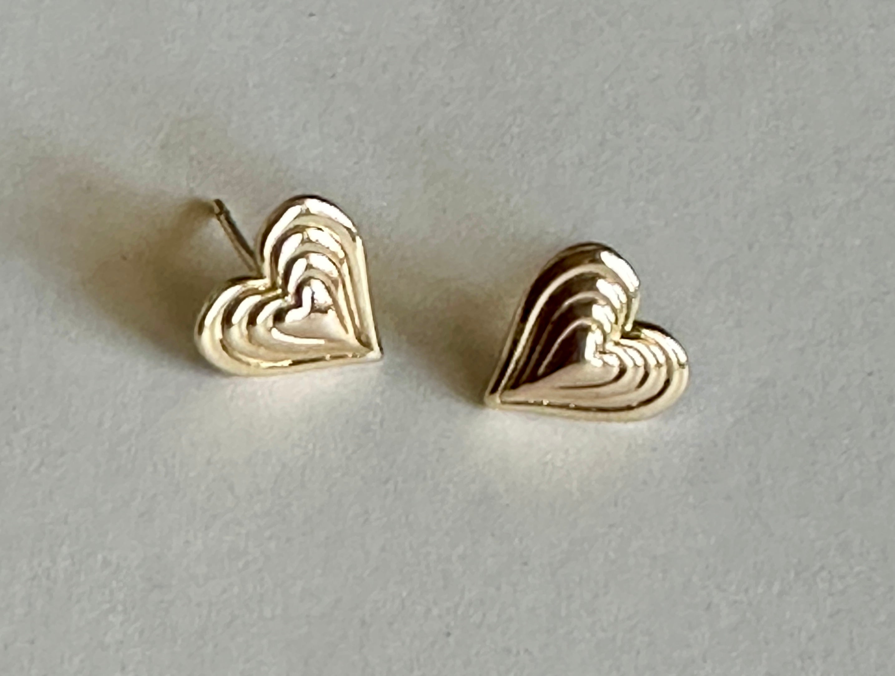 Beating Heart Stud Gold Plated Earrings