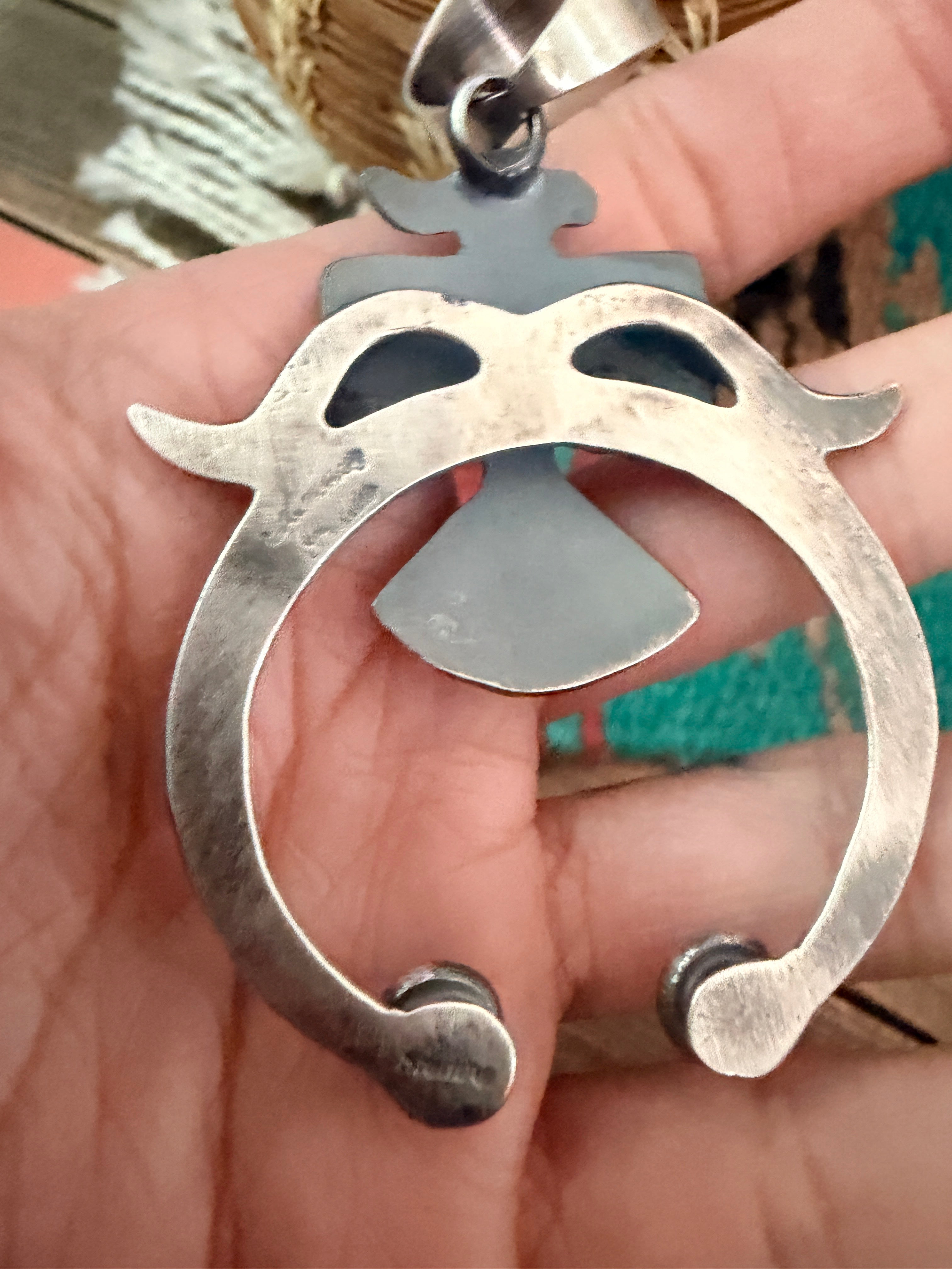 Handcrafted Sterling Silver Thunderbird Naja Pendant by Chimney Butte