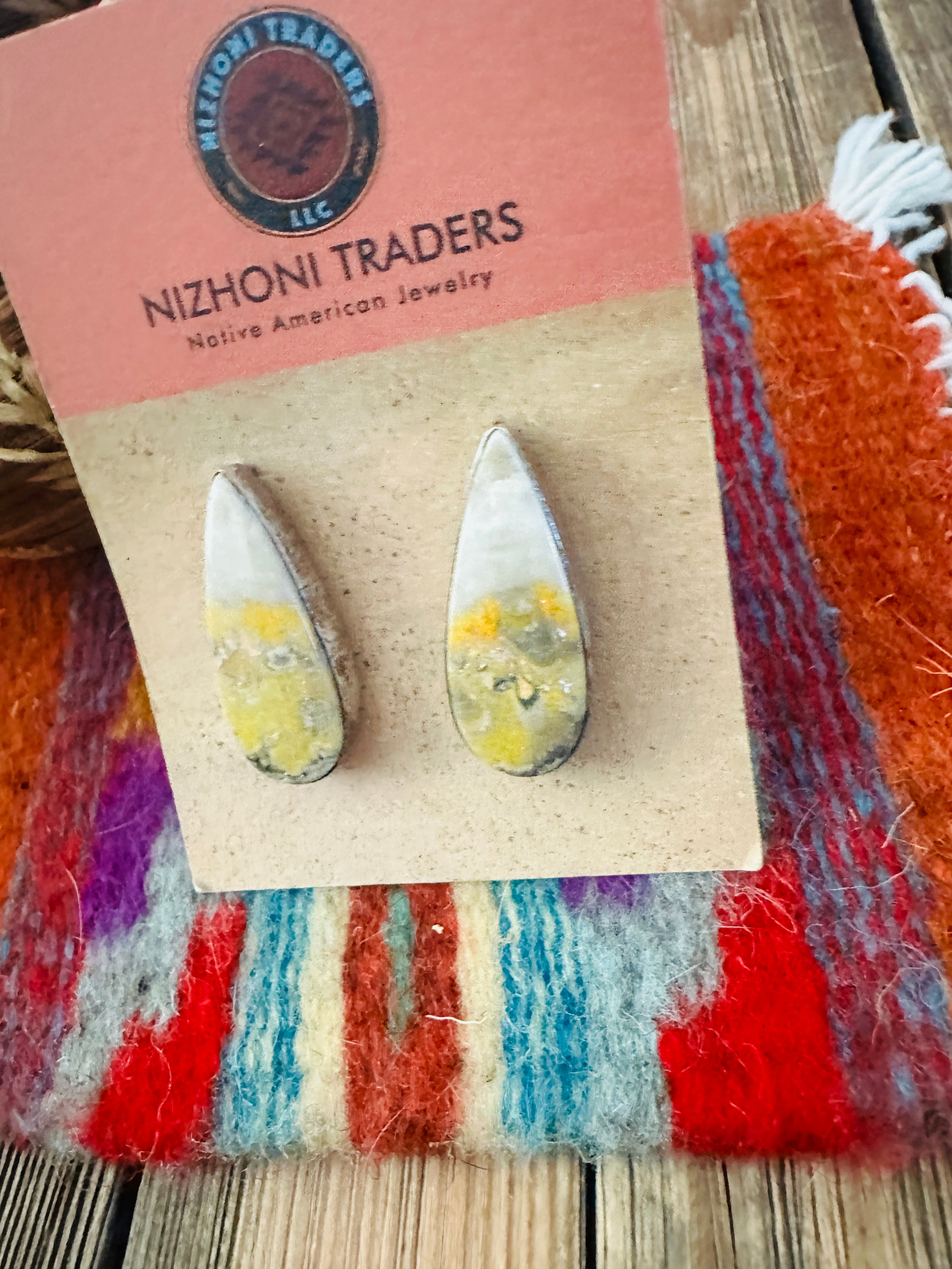 Handcrafted Bumblebee & Sterling Silver Post Earrings