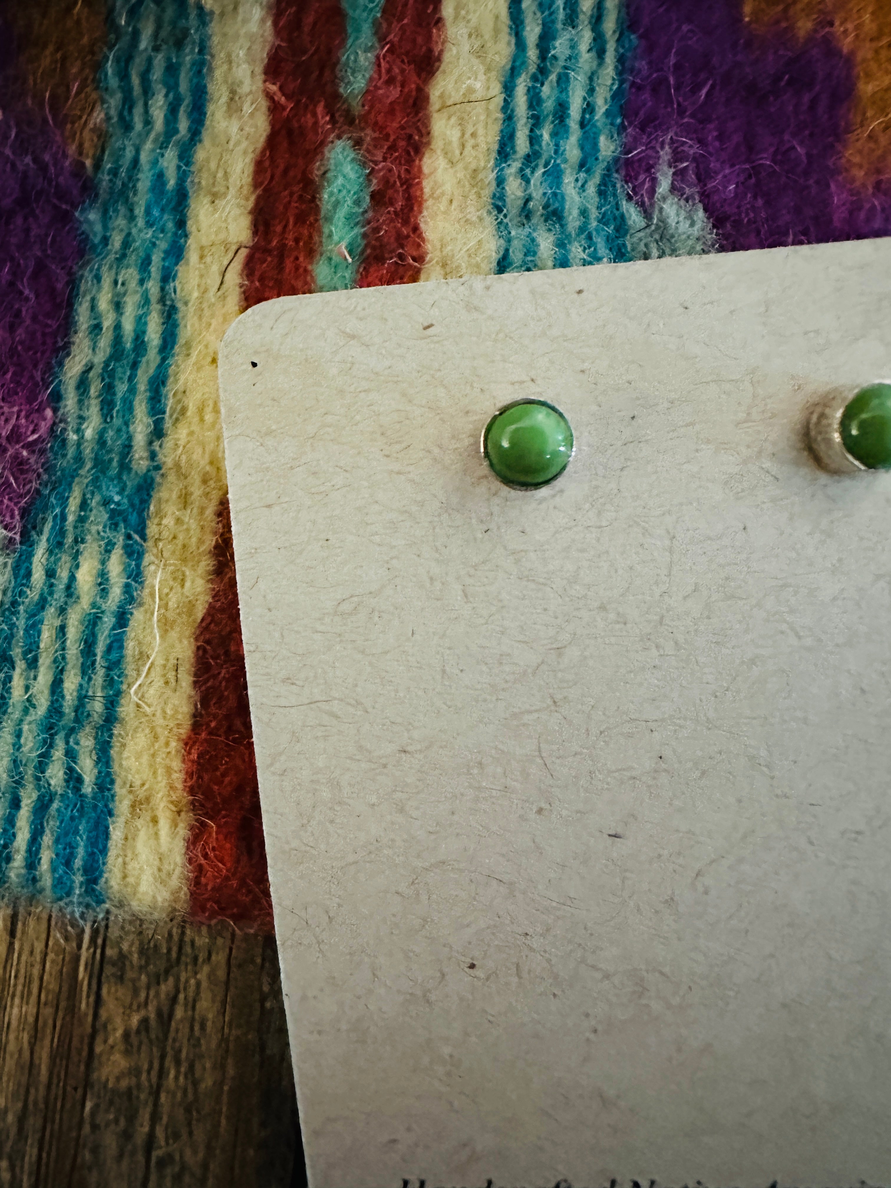 Handcrafted Sonoran Gold Turquoise & Sterling Silver Stud Earrings