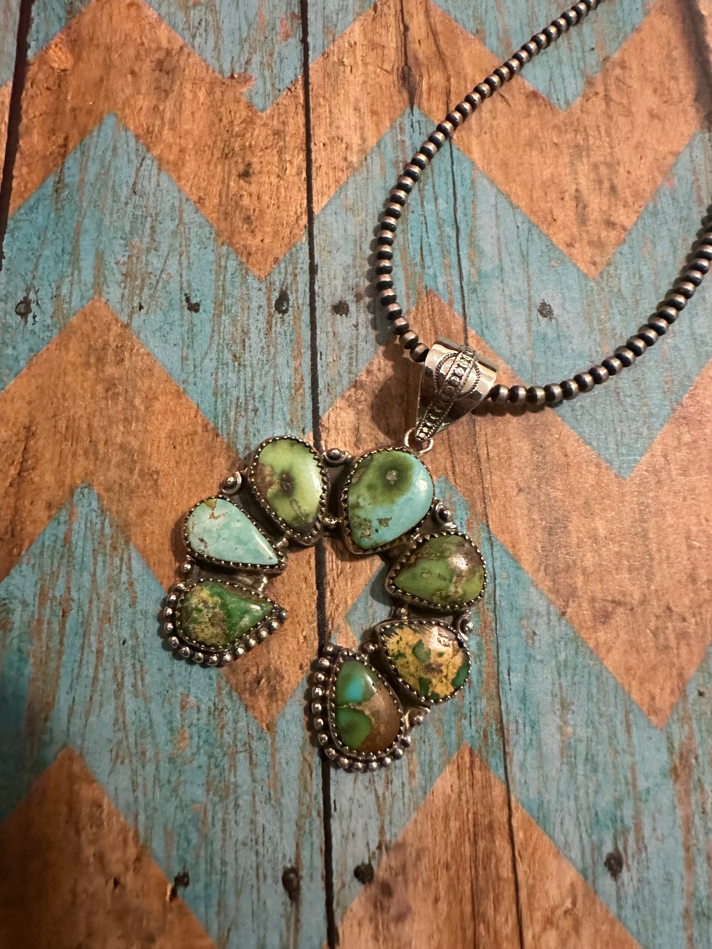 Beautiful Handmade Sterling Silver & Sonoran Mountain Turquoise Naja Pendant