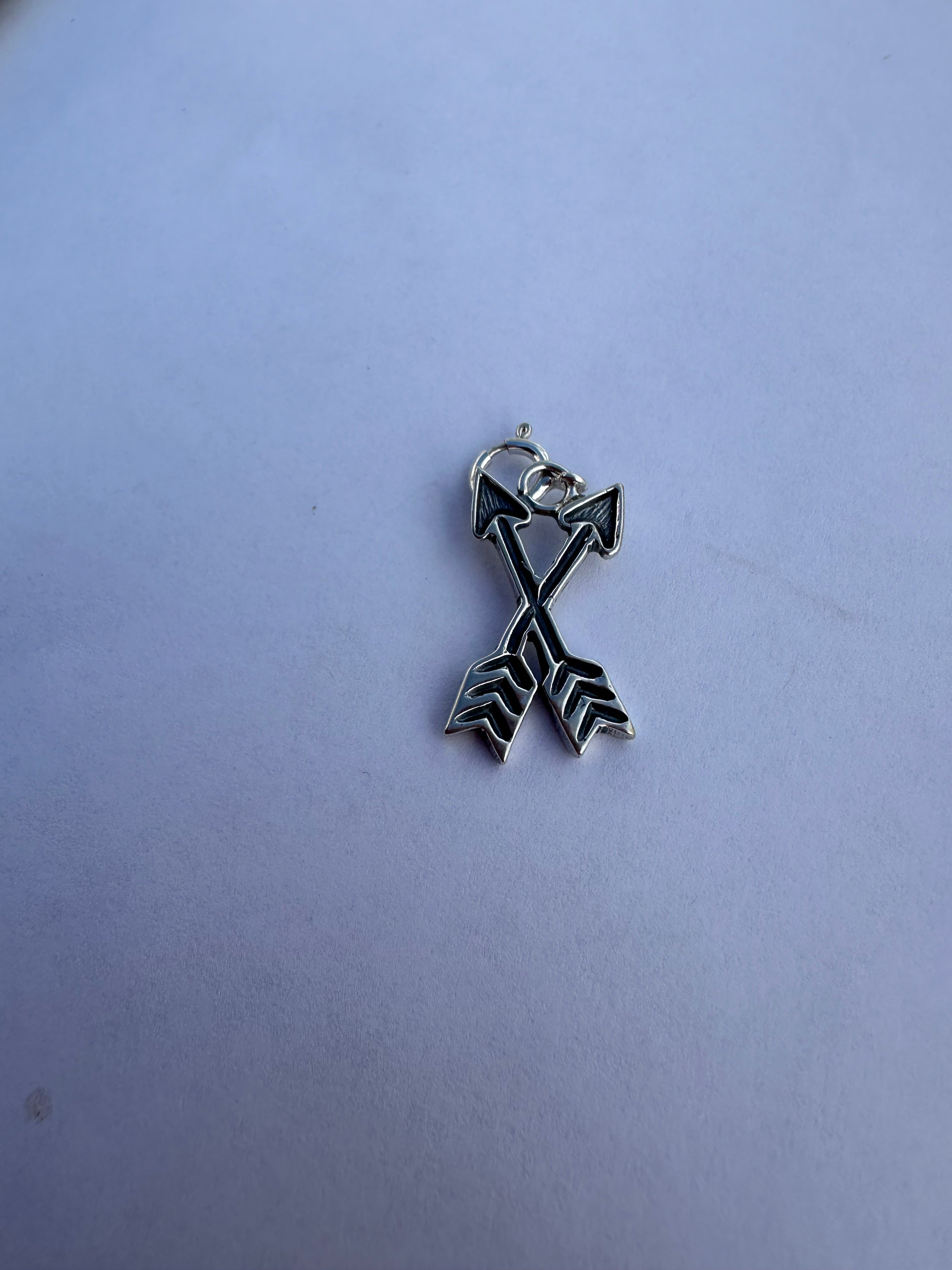 Handcrafted Sterling Silver Double Arrow Charm