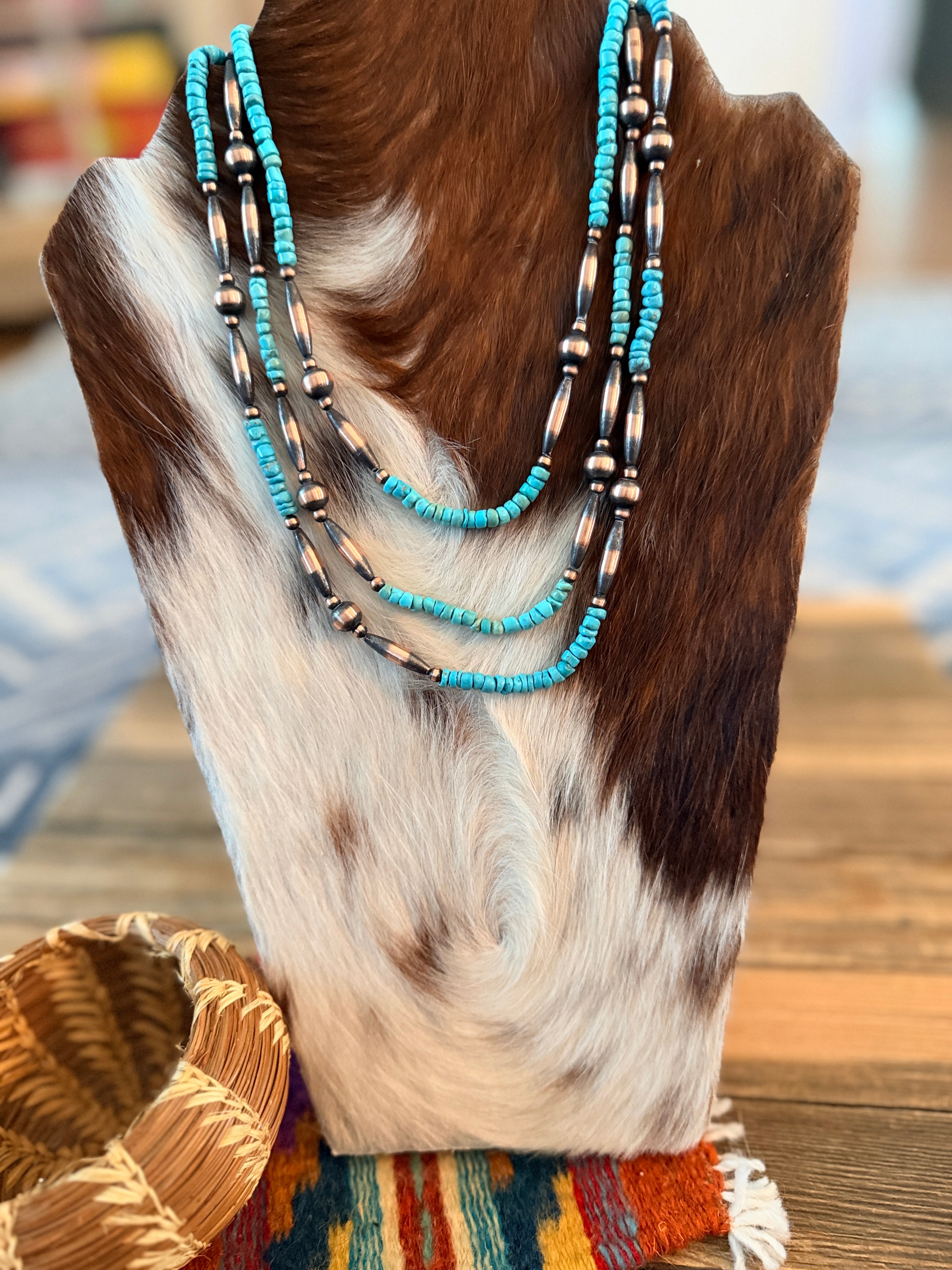 Handcrafted Turquoise & Copper Beaded Necklace