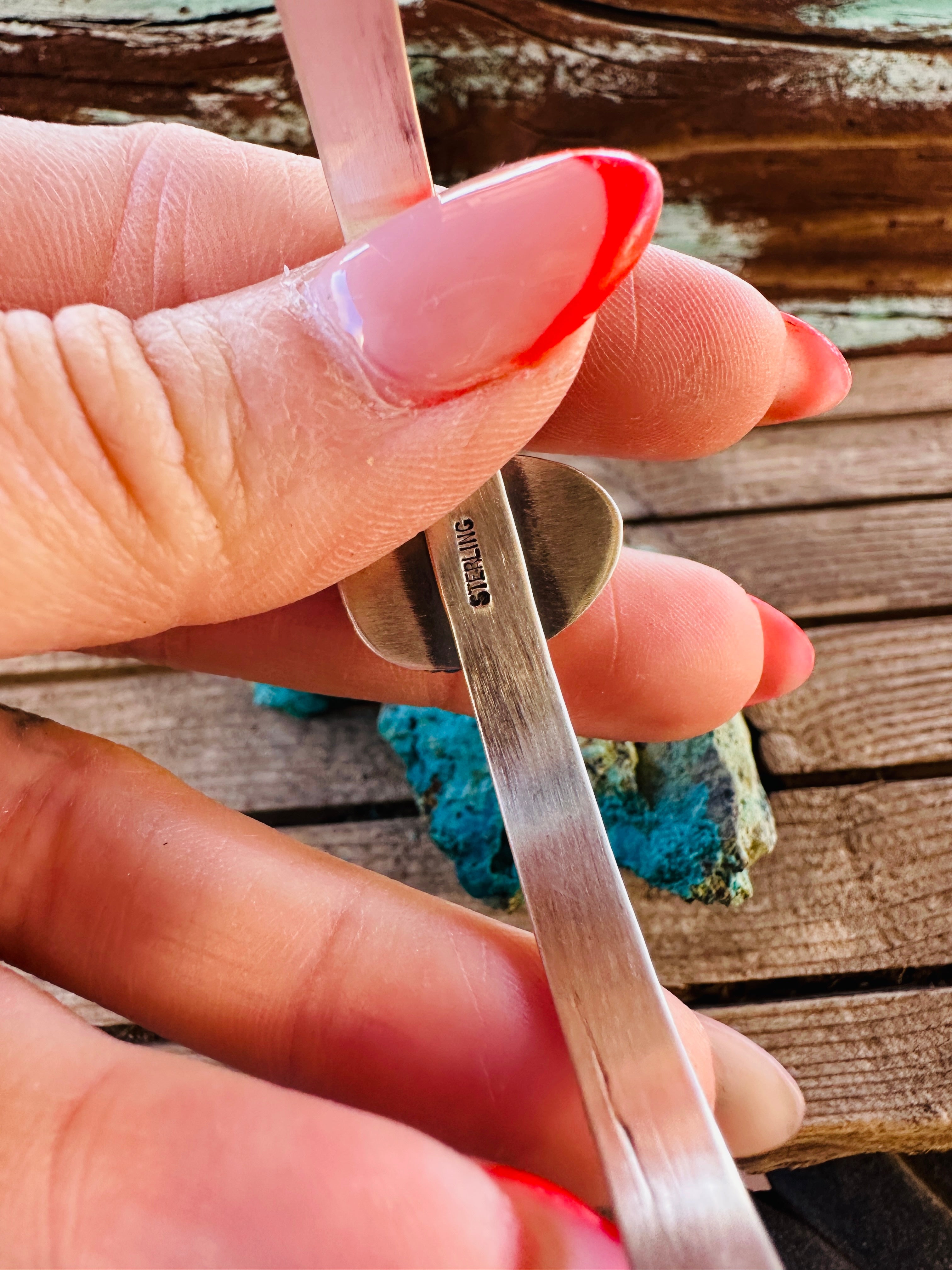 Handcrafted Sonoran Mountain Turquoise & Sterling Silver Cuff Bracelet