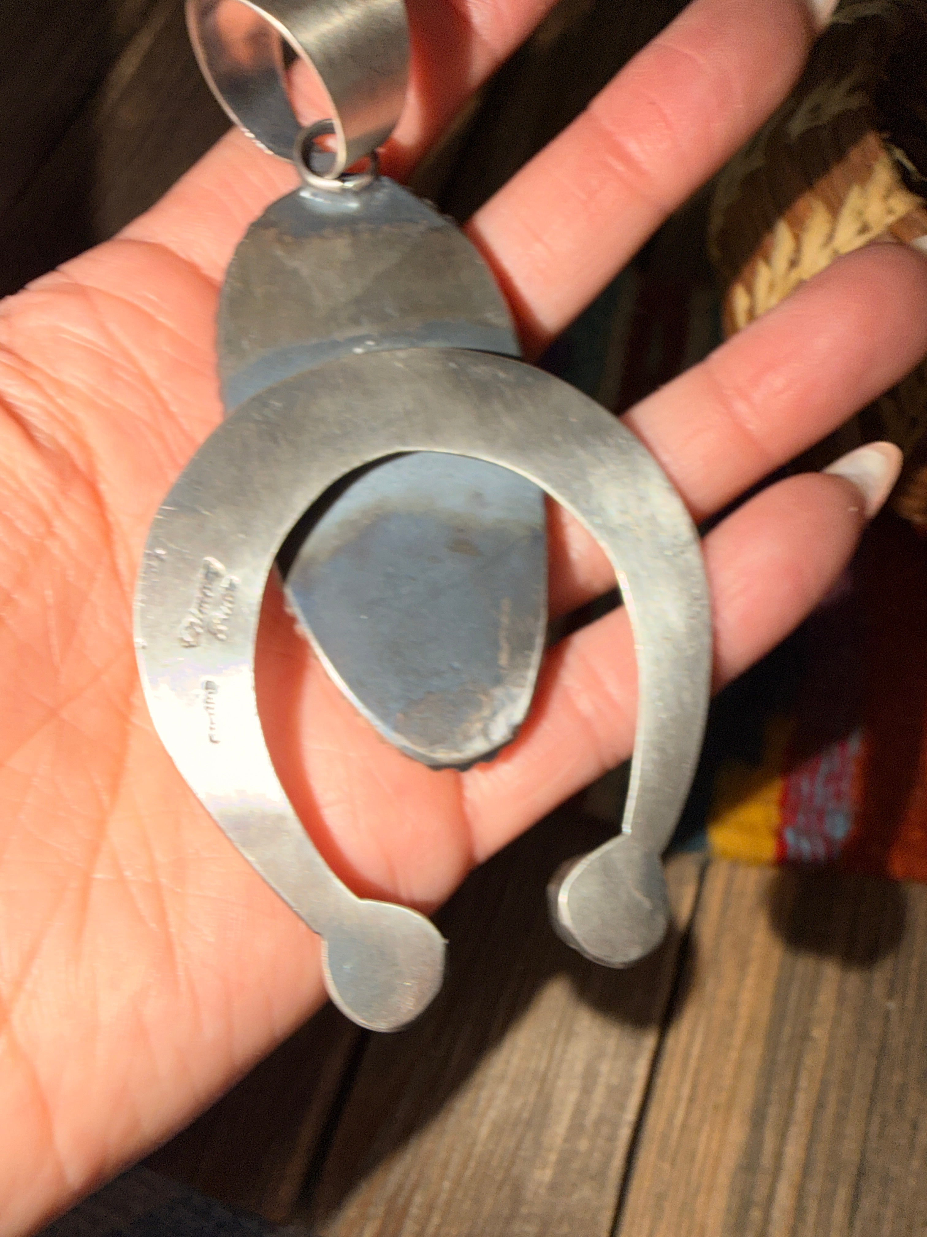 Handcrafted Sterling Silver, Number 8 Turquoise & Spiny Naja Pendant by Chimney Butte