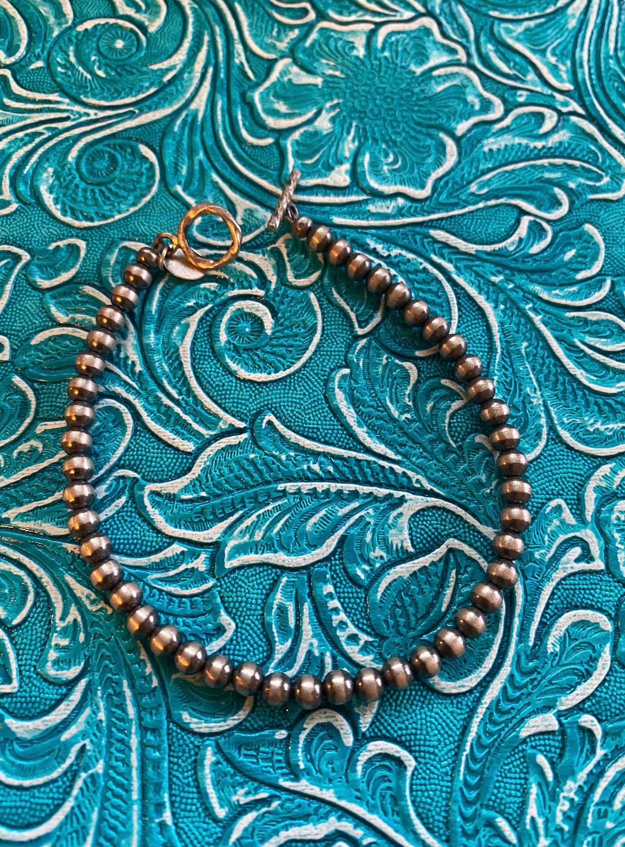 Handcrafted Sterling Silver Pearls 4mm Beaded Bracelet 7.5 inch